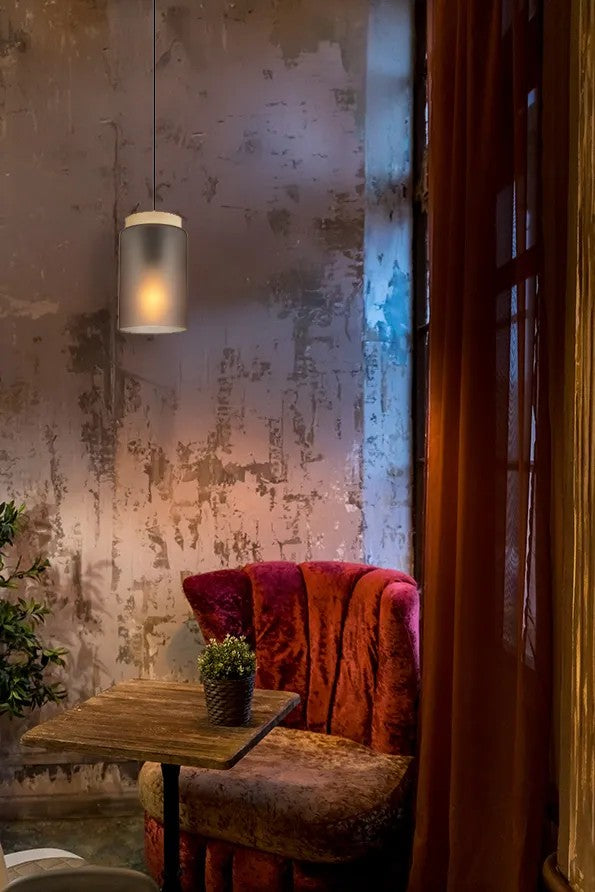 LAMPA SUFITOWA WISZĄCA APP1810-1CP Frosted Grey 4