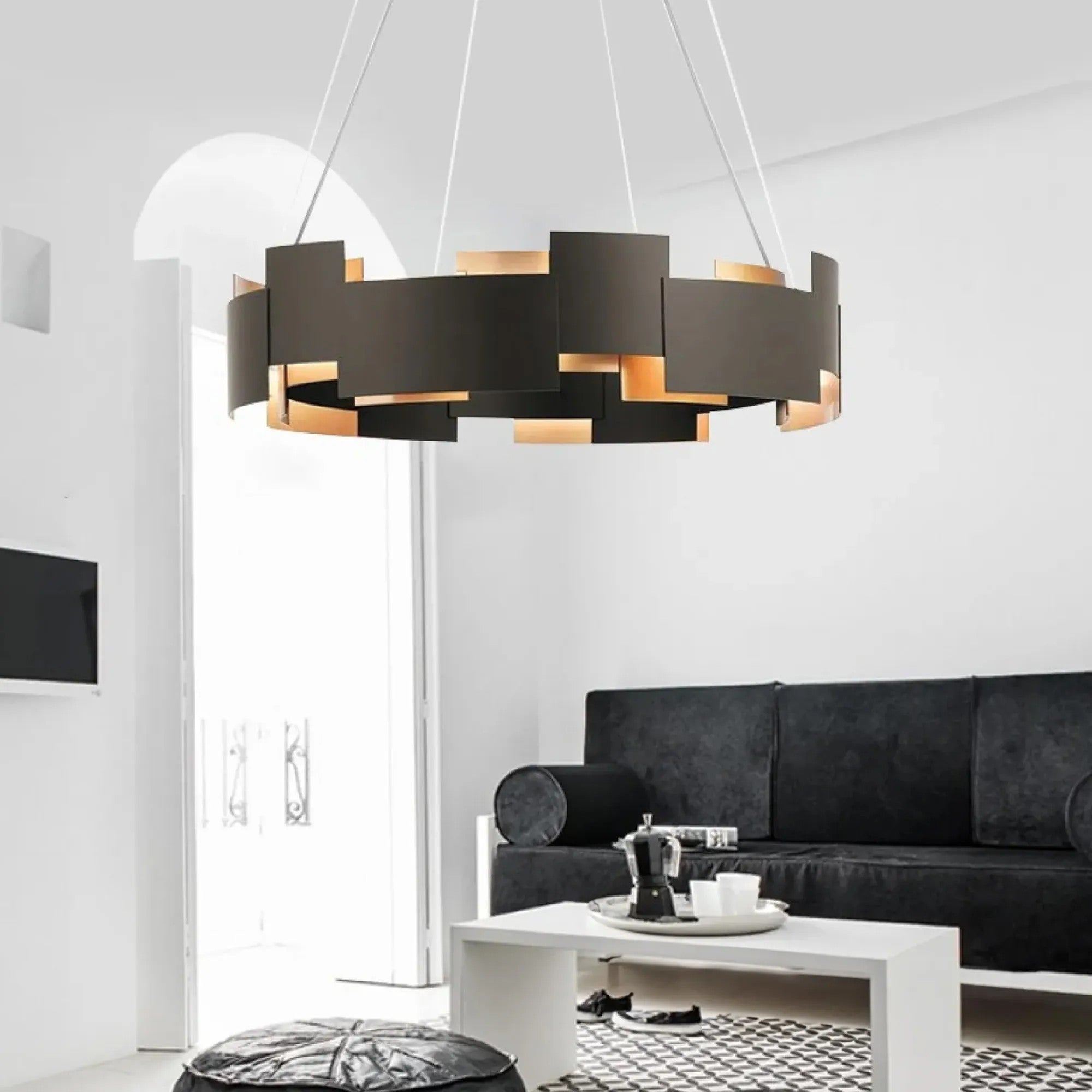 LAMPA SUFITOWA WISZĄCA Czarna APP1561-6CP 4