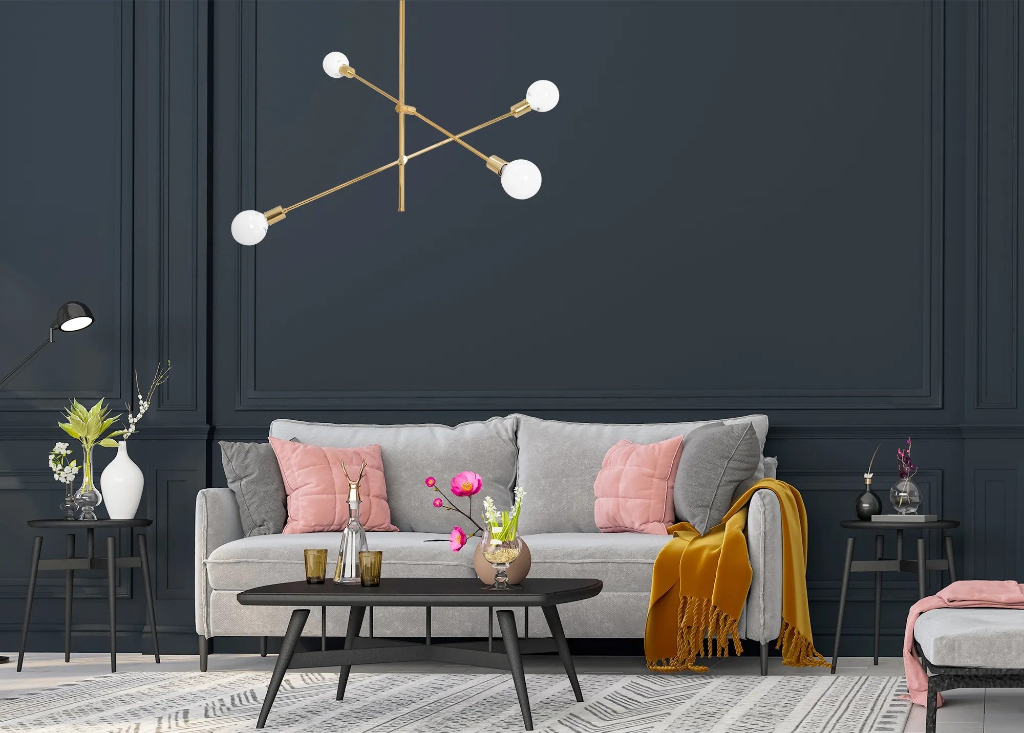 Lampa Sufitowa Wisząca Dwuramienna Regulowana APP479-4C 4