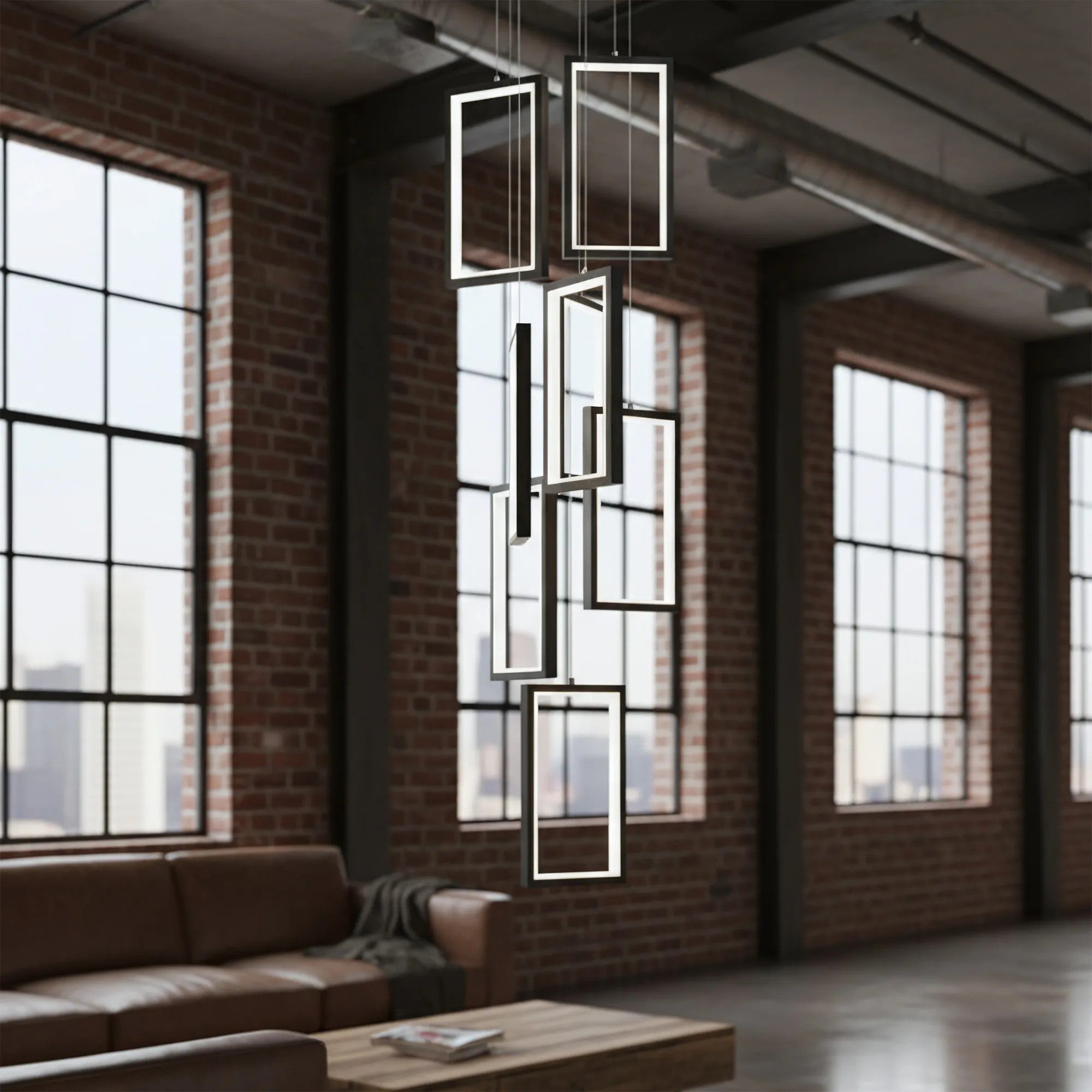 LAMPA SUFITOWA WISZĄCA LED LHJ089-7CP CZARNA 4