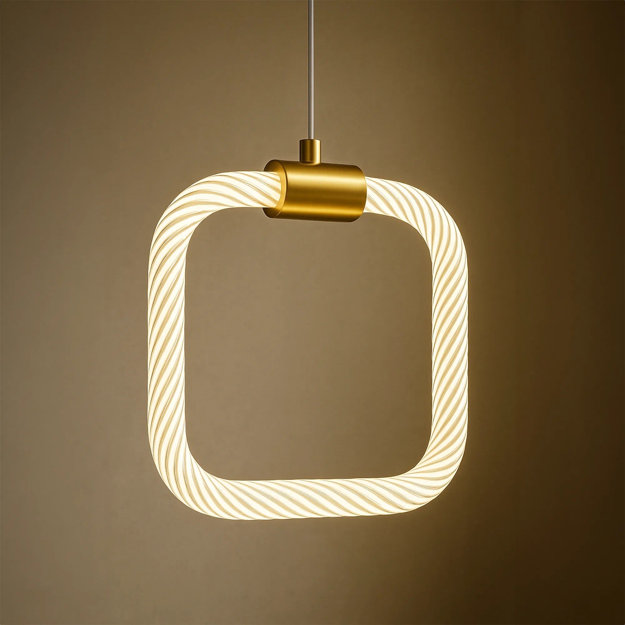 LAMPA SUFITOWA WISZĄCA LED LHJ056-CP1 ZŁOTA SZCZOTKOWANA 4