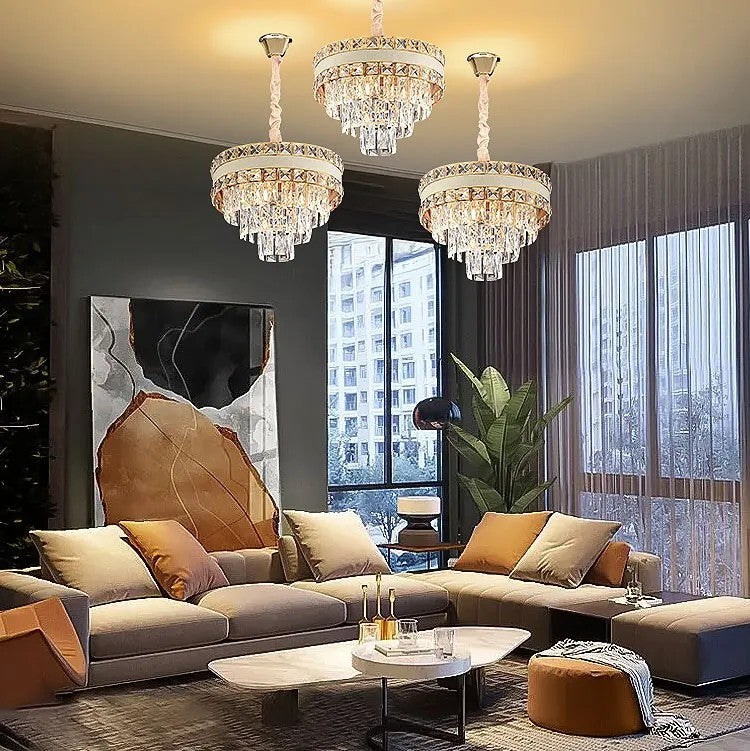 Lampa Wisząca Z Kryształami G047-CP 40CM ZŁOTA 4