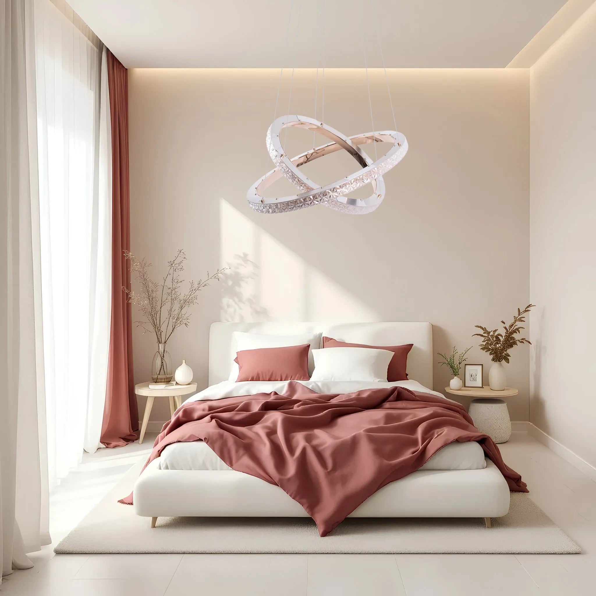 LAMPA WISZĄCA LED MS011-CP Różowe Złoto 59cm 4