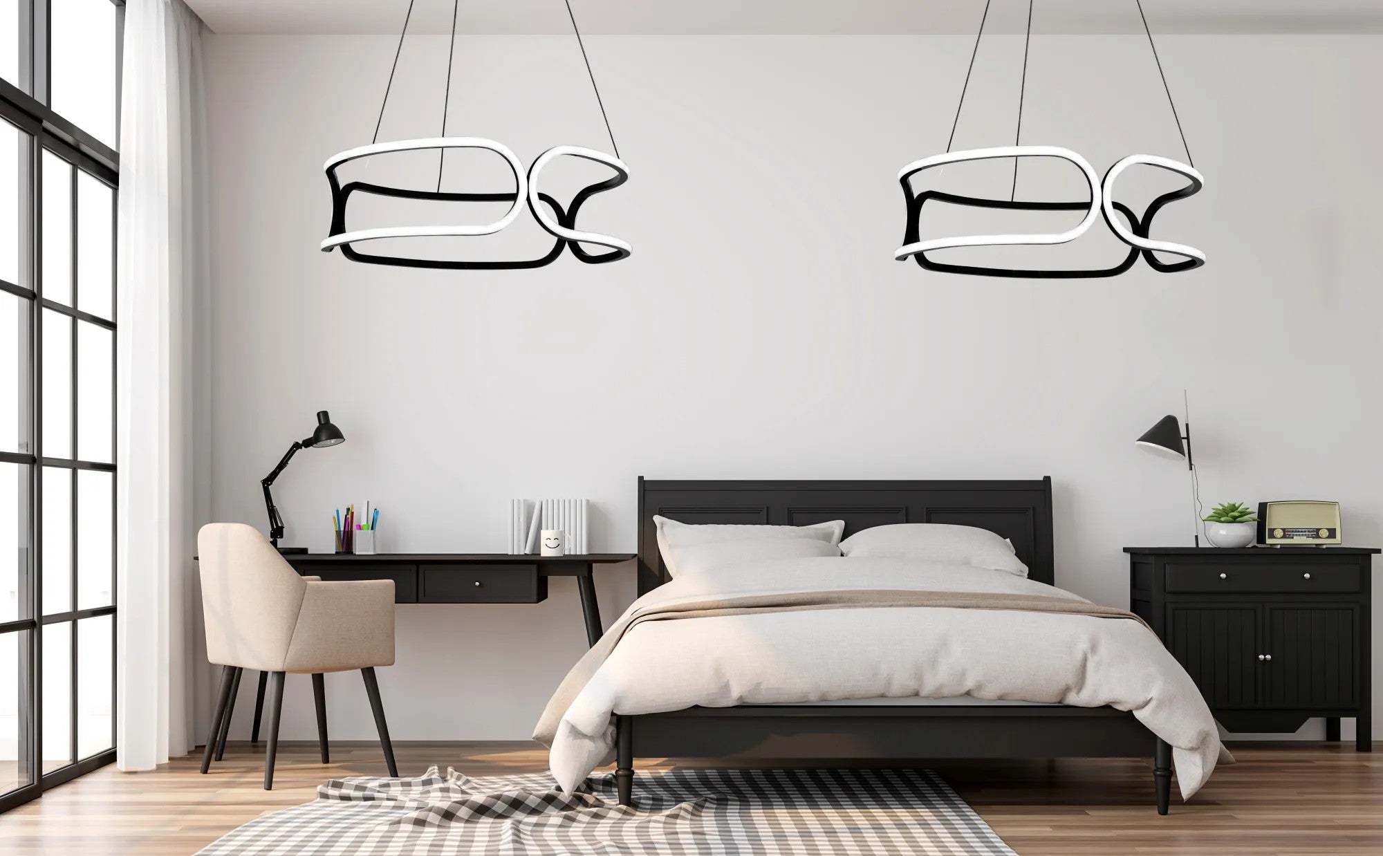 LAMPA SUFITOWA Z PILOTEM PLAFON LED APP790-CP TRIO Czarna 4