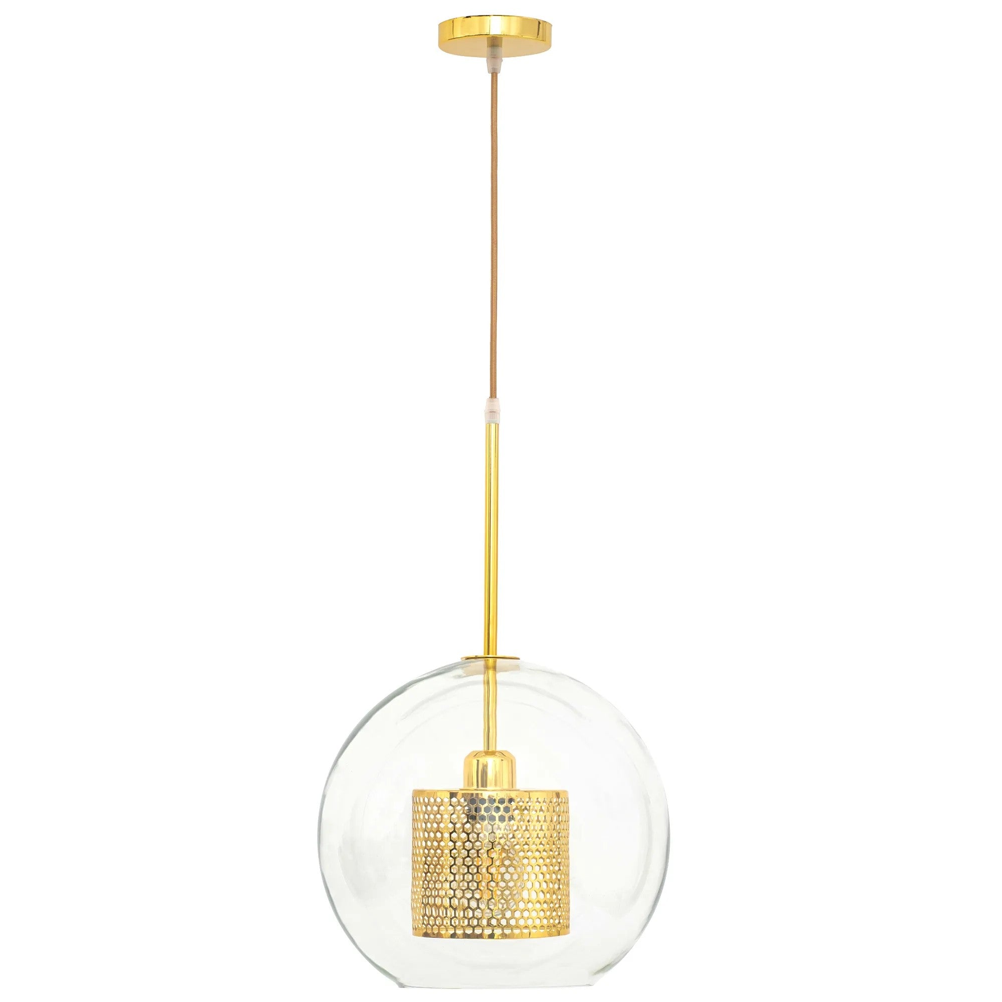 Lampa Wisząca Szklana Loft APP555-1CP 25cm ZŁOTA 4