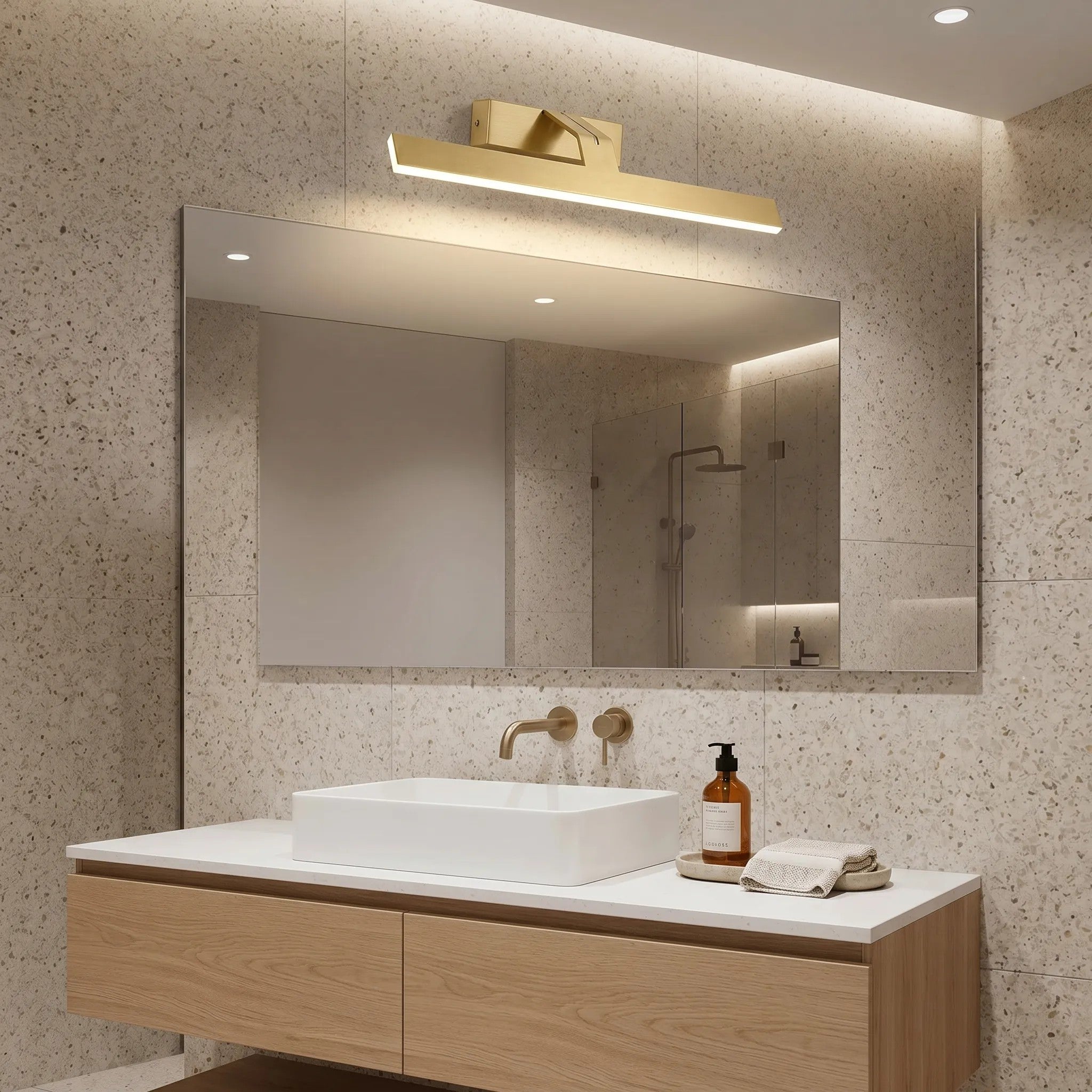 Kinkiet Łazienkowy LED SWE007-1W 43cm Złoto Szczotkowane 4
