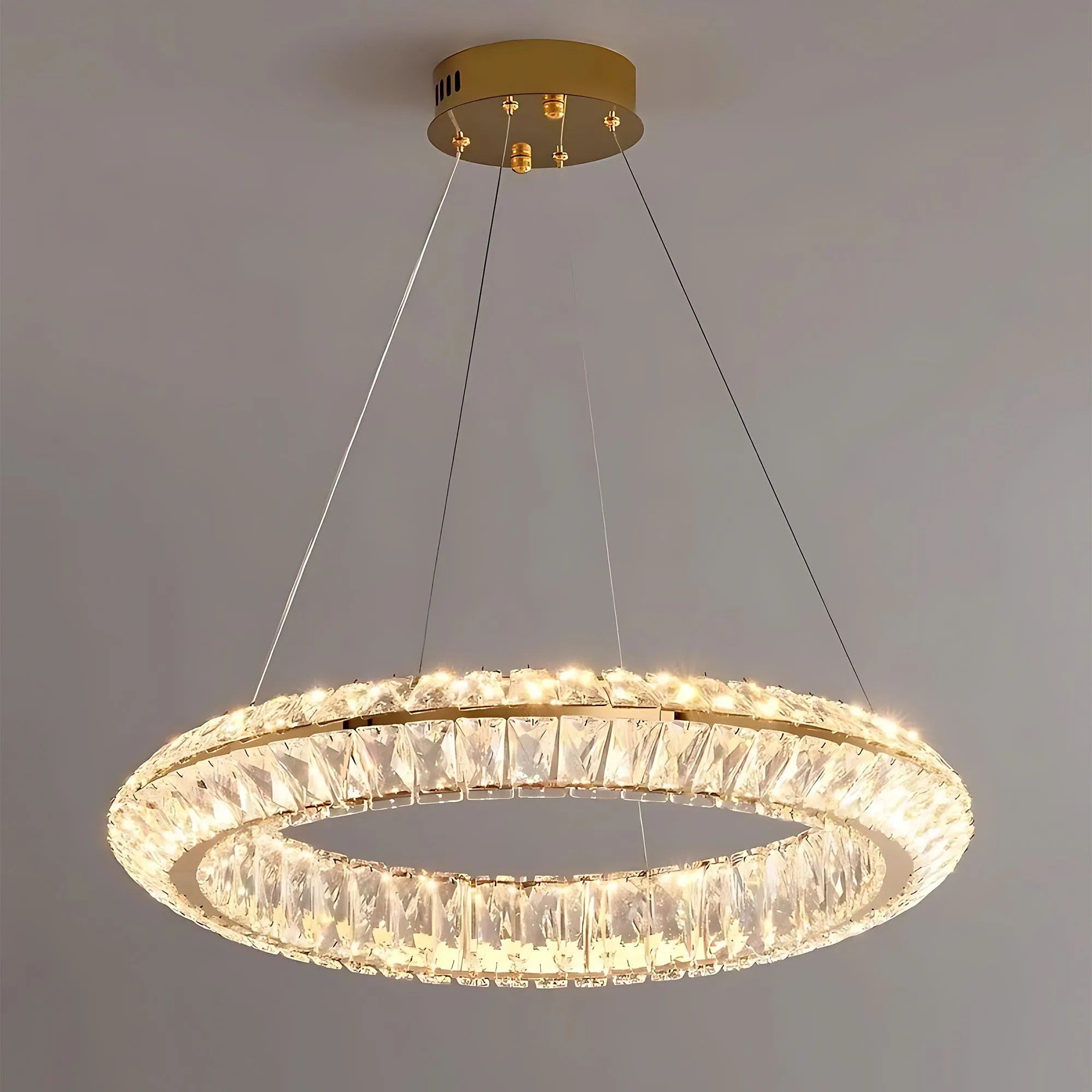LAMPA SUFITOWA WISZĄCA LED APP1769-CP Złota 80cm 4