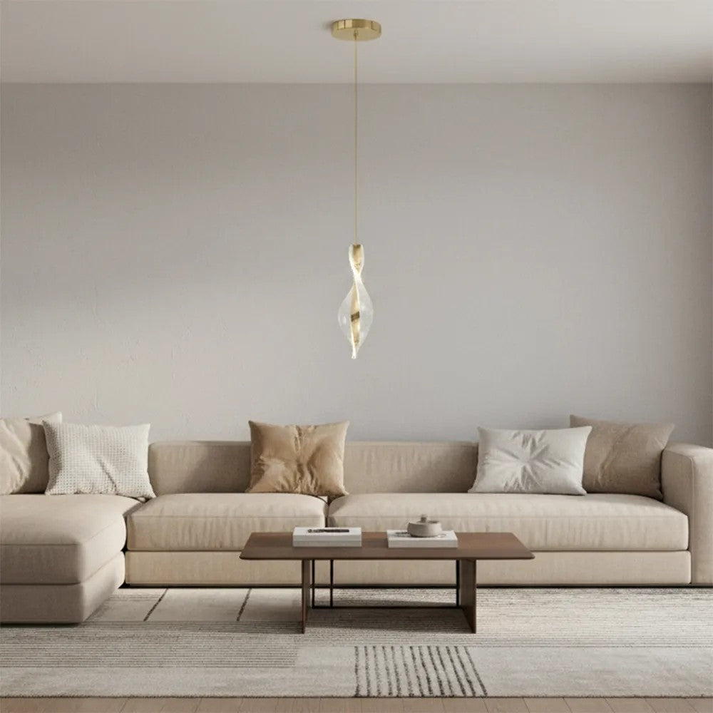 LAMPA SUFITOWA WISZĄCA LED G120-CP GOLD 4