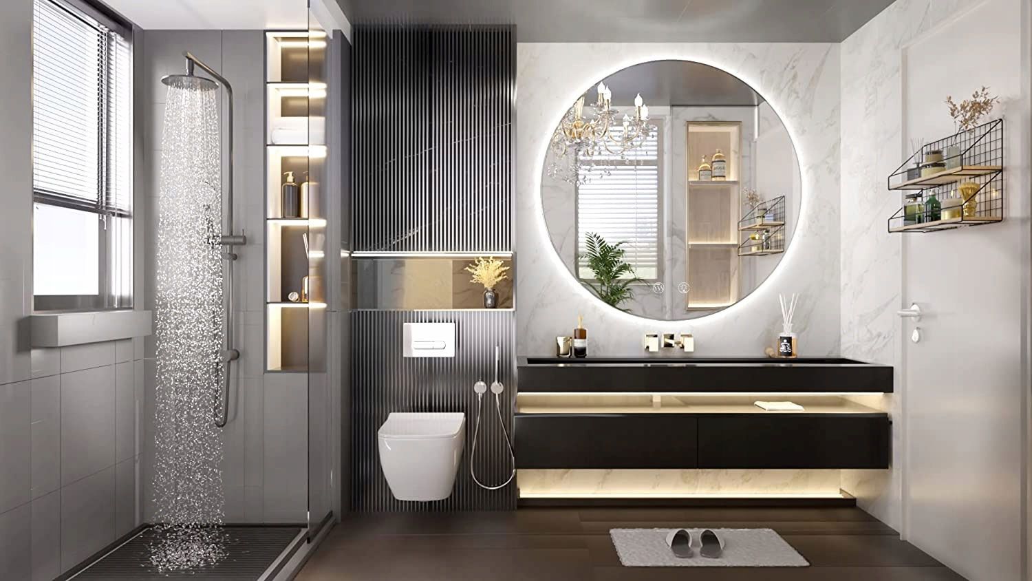 Lustro ścienne led 60cm hzj060