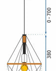 Lampa sufitowa geometryczna wisząca w stylu loft boho sznur APP679-1CP