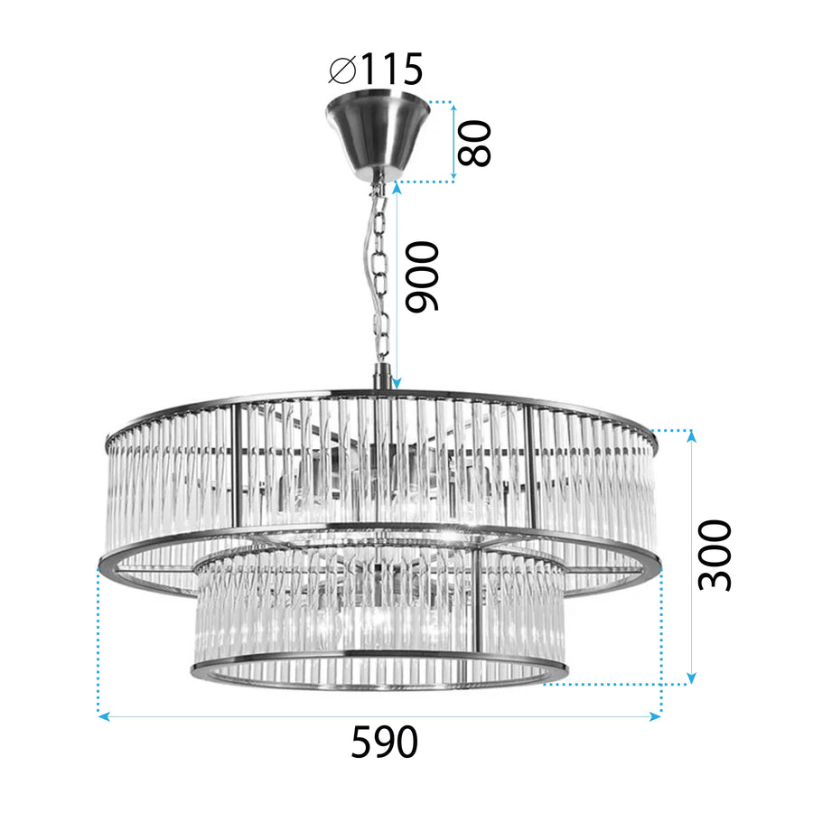 Lampa Kryształowa Wisząca APP1563-8CP Chrom 8
