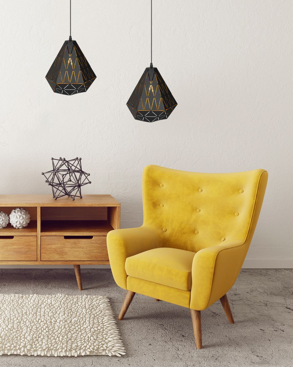 Lampa Sufitowa Trójkątna Geometryczna App252-1cp Czarna