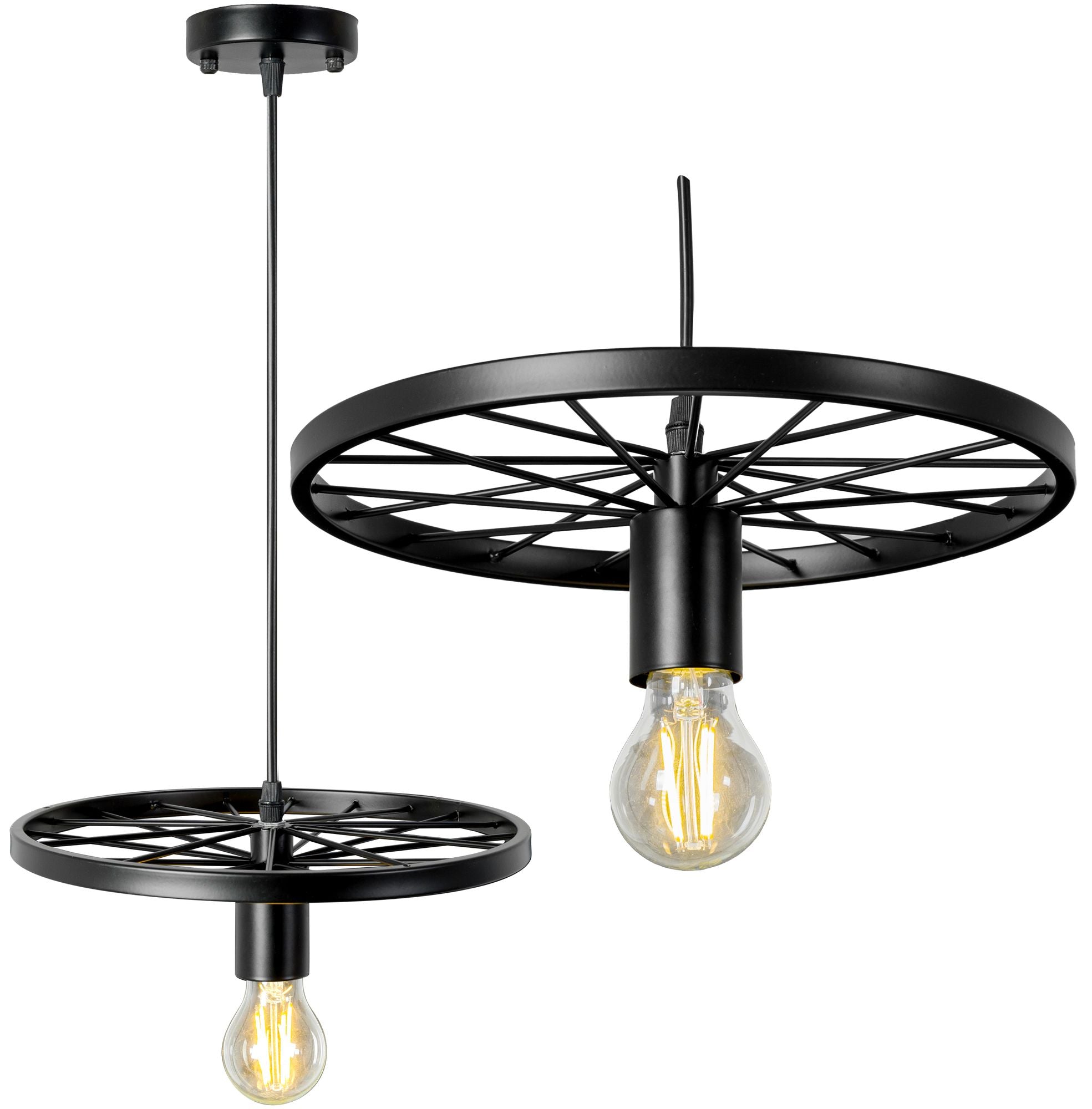 Lampa Sufitowa Wisząca Retro Koło Loft APP212-1CP