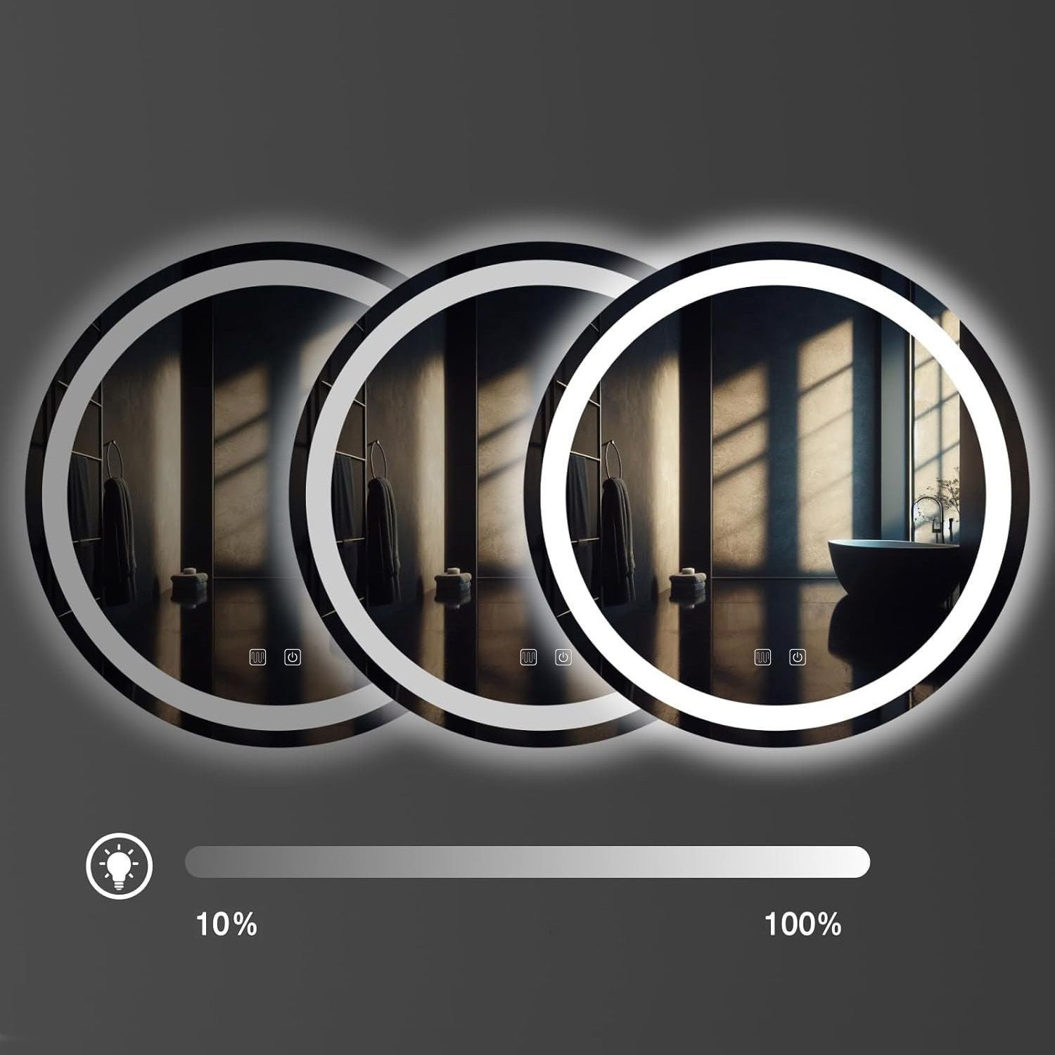 Lustro Ścienne Led 90cm Bas 6