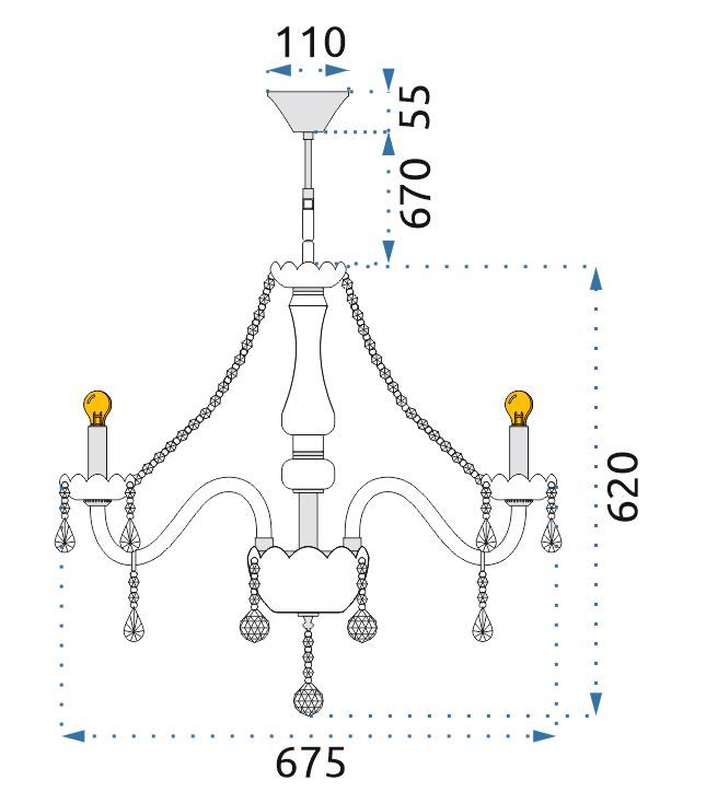 Lampa Kryształowa Żyrandol 392183