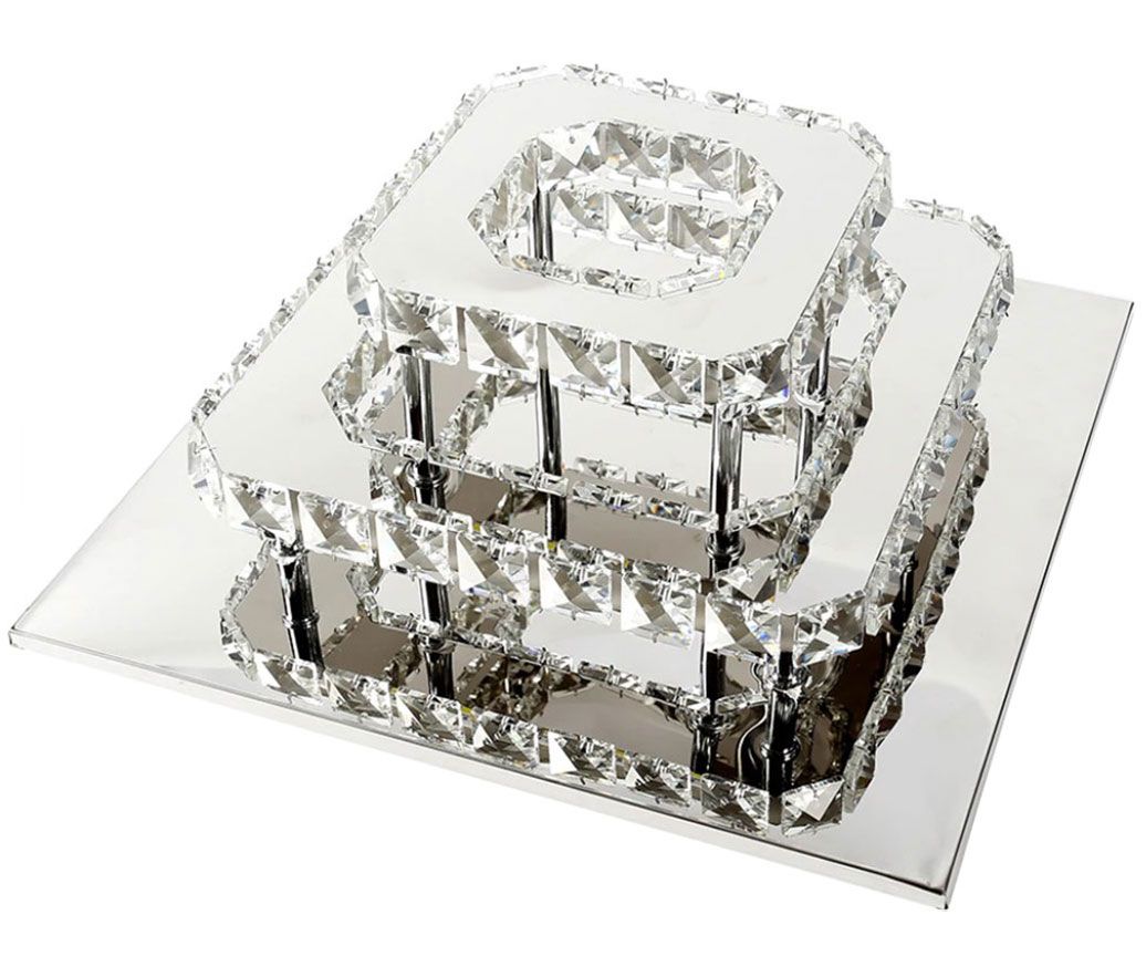 Lampa Sufitowa Kryształowa Plafon LED 24W Kwadratowa APP409-C APP410-C