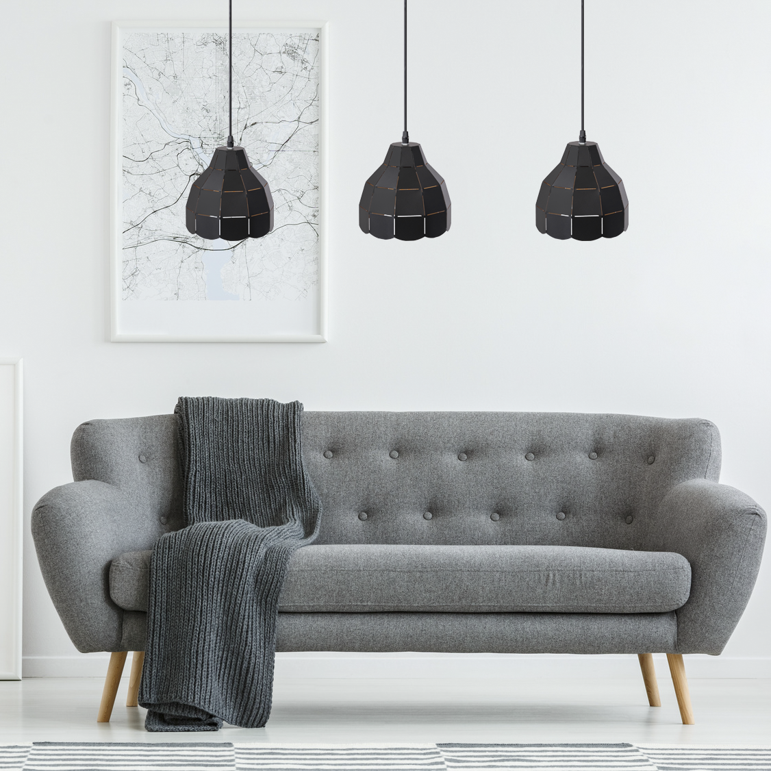 Lampa Sufitowa Wisząca Potrójna Metalowa APP245-3CP
