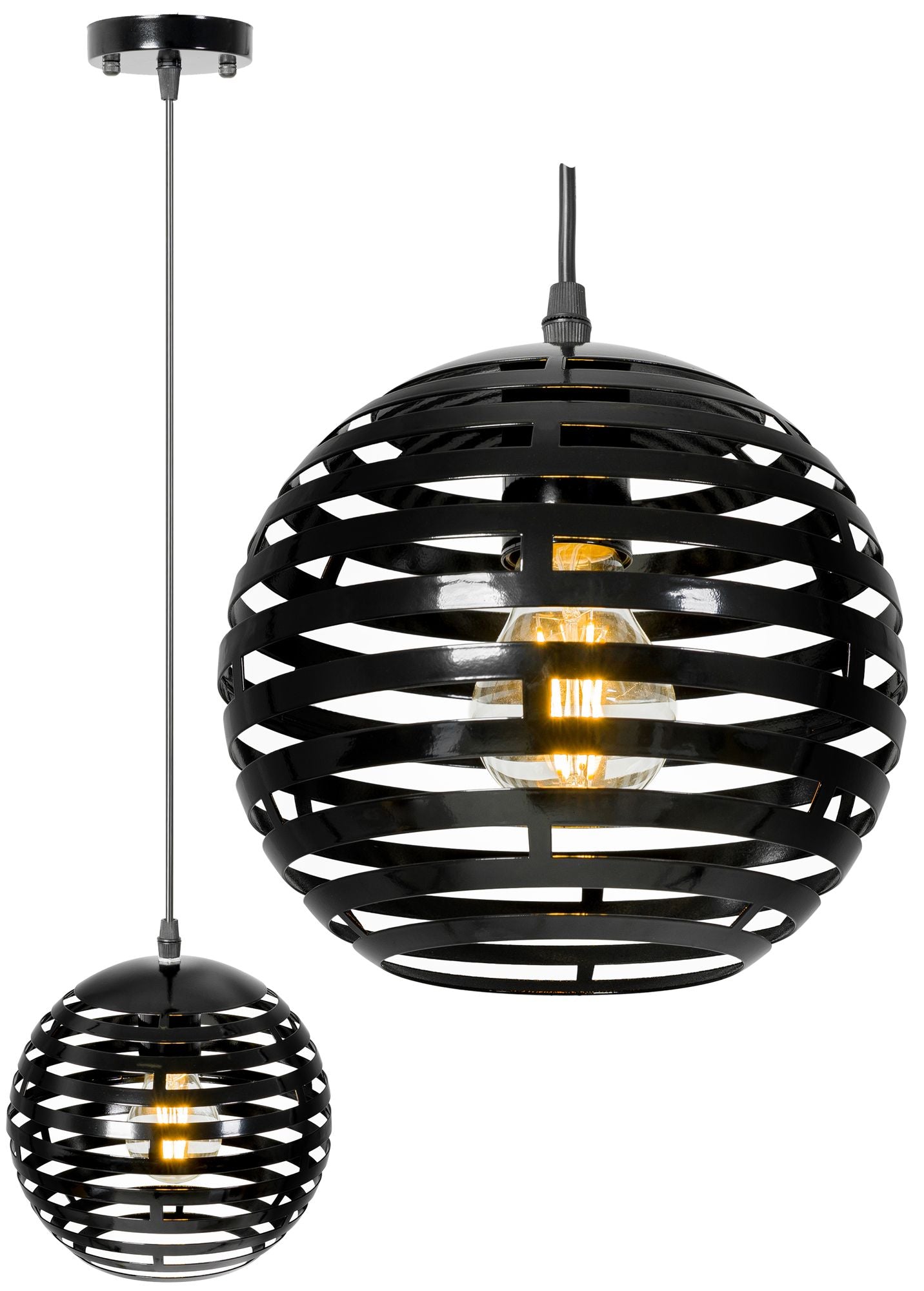 Lampa Sufitowa Metalowa Okrągła Kula App336-1cp Czarna