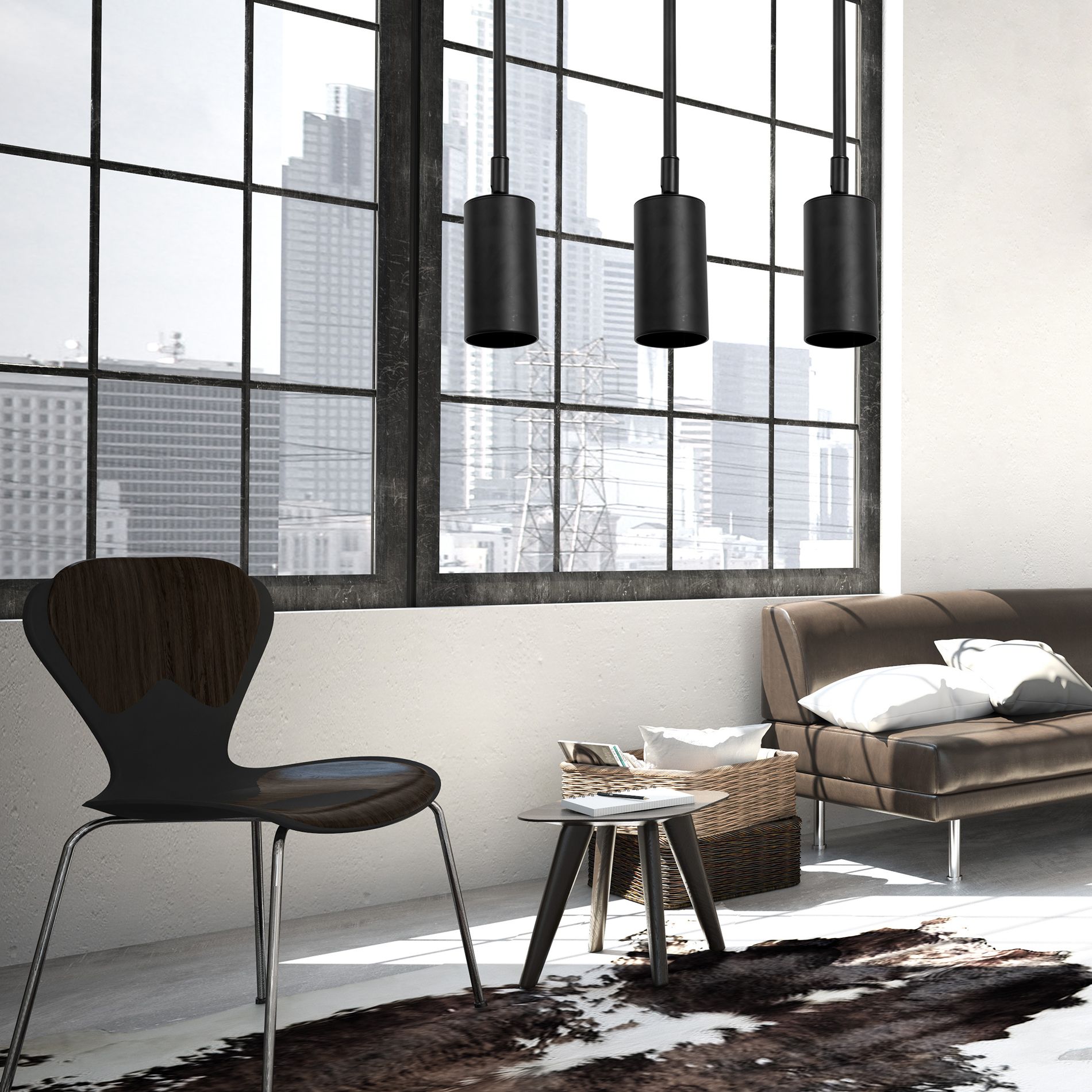Lampa Sufitowa Wisząca App609-1c Czarna