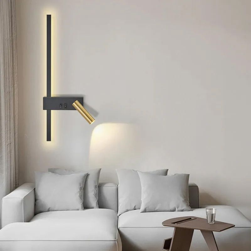 Lampa Ścienna Kinkiet App1439-w Prawy Black Gold 5