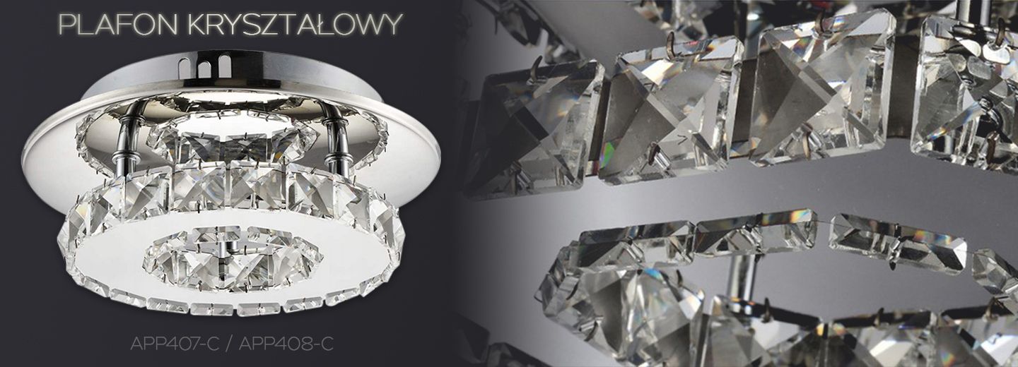 Lampa Sufitowa Kryształowa Plafon Glamour 8W APP407-C APP408-C