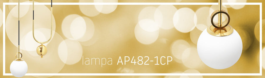 Lampa Sufitowa Wisząca Szkło Metal Kula  APP482-1CP Złota