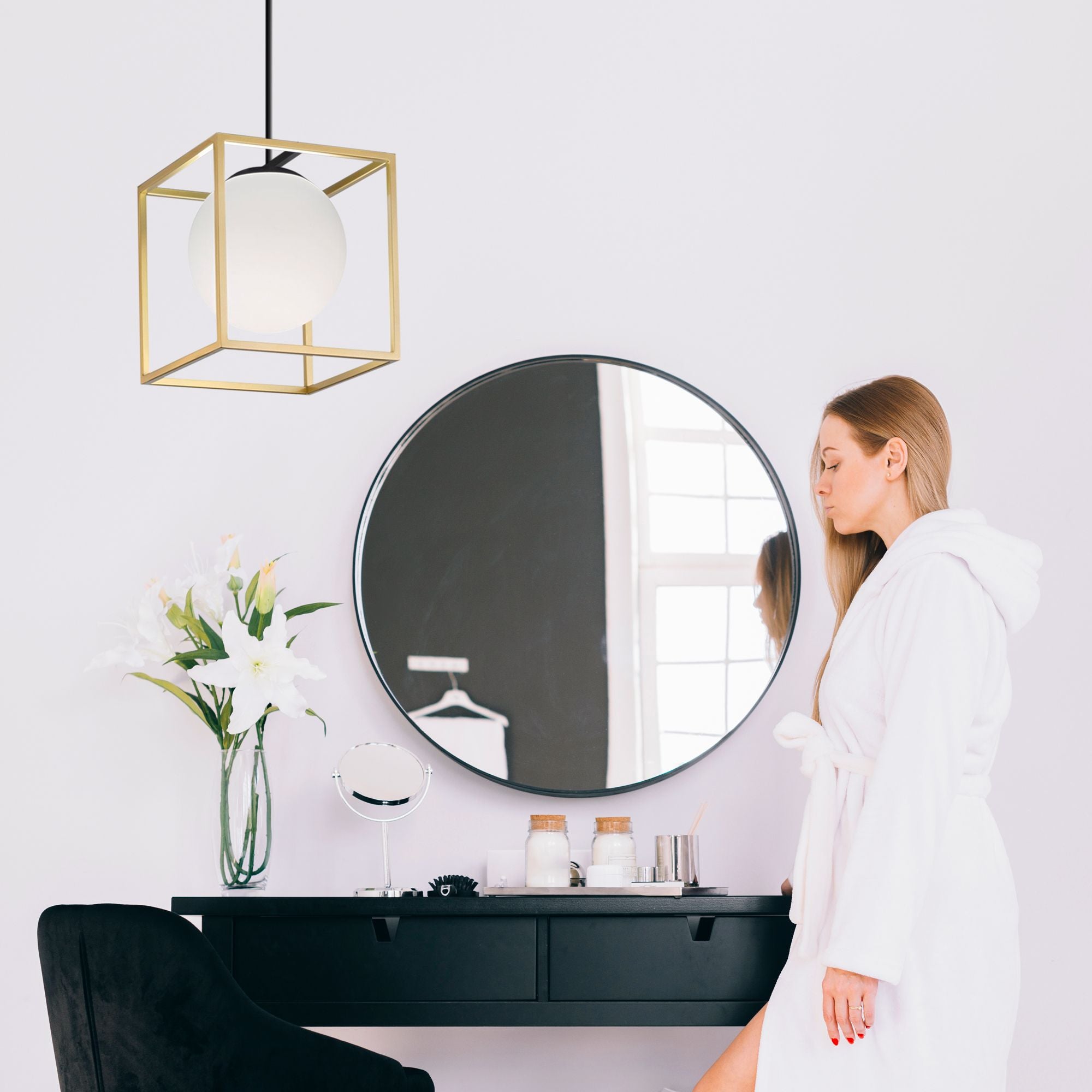 Lampa Wisząca APP1165-1CP GOLD WHITE