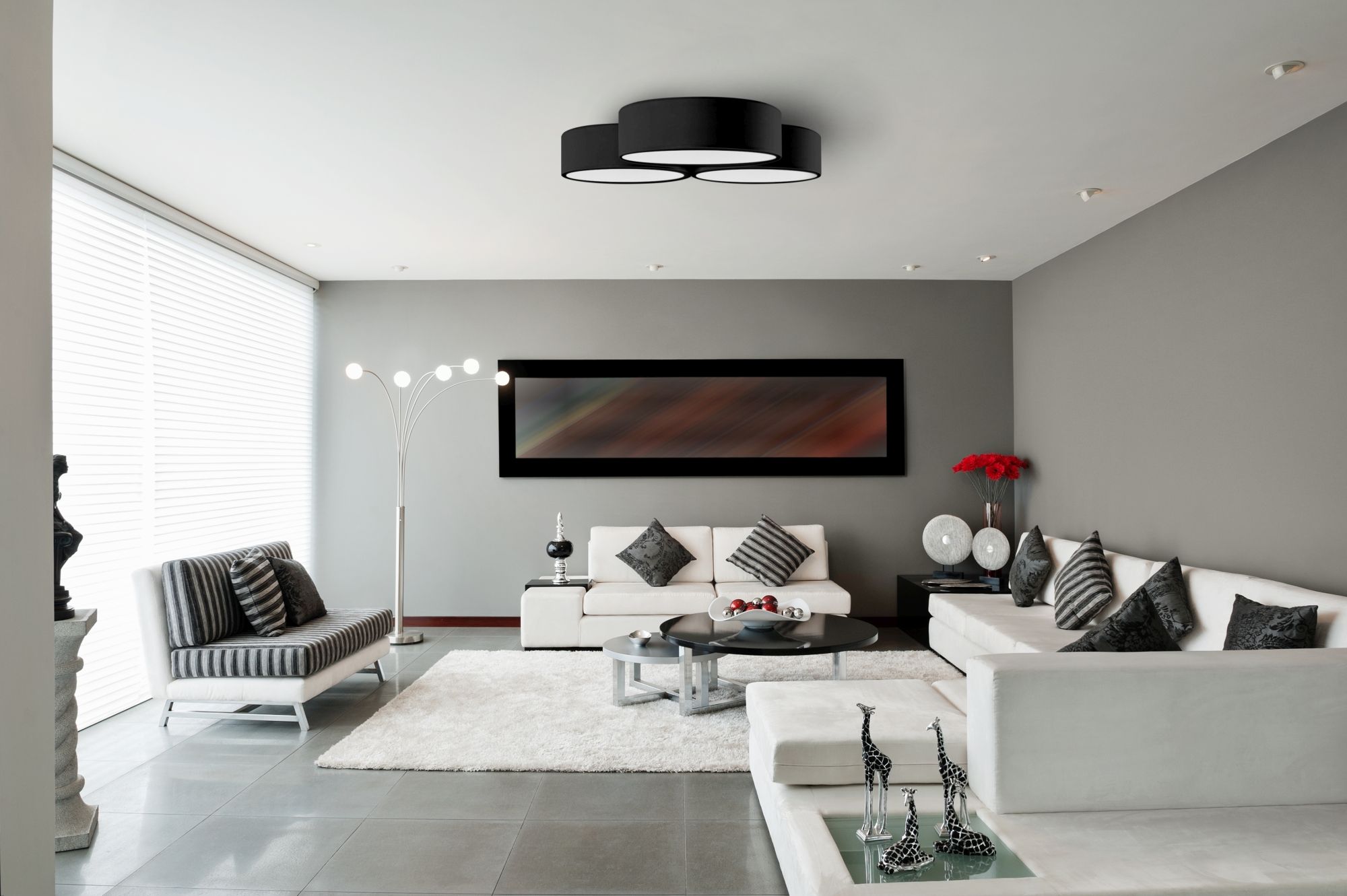 Lampa Plafon APP878-C Triple 3x40cm Czarna