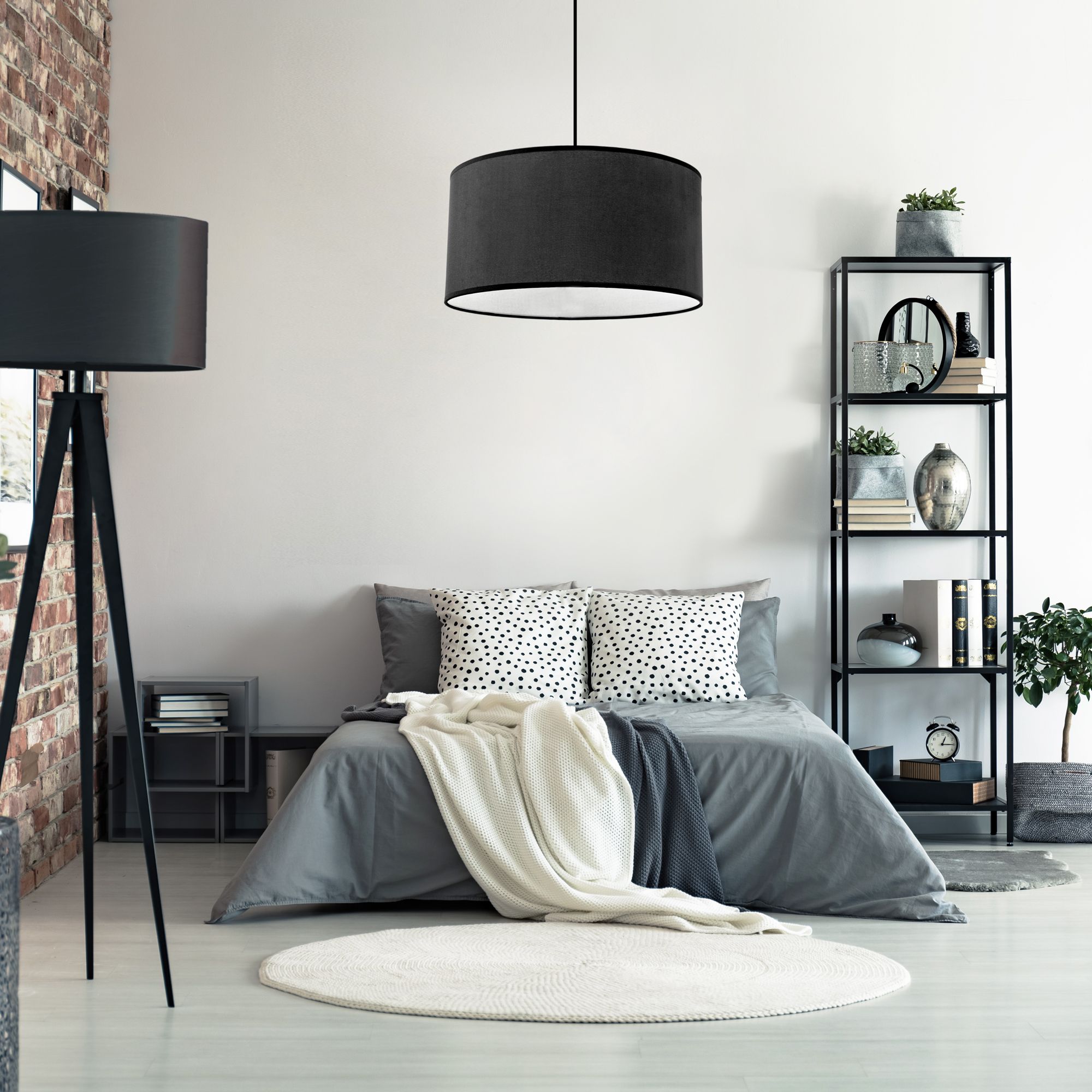 Lampa Wisząca  40cm APP623-1CP Czarna