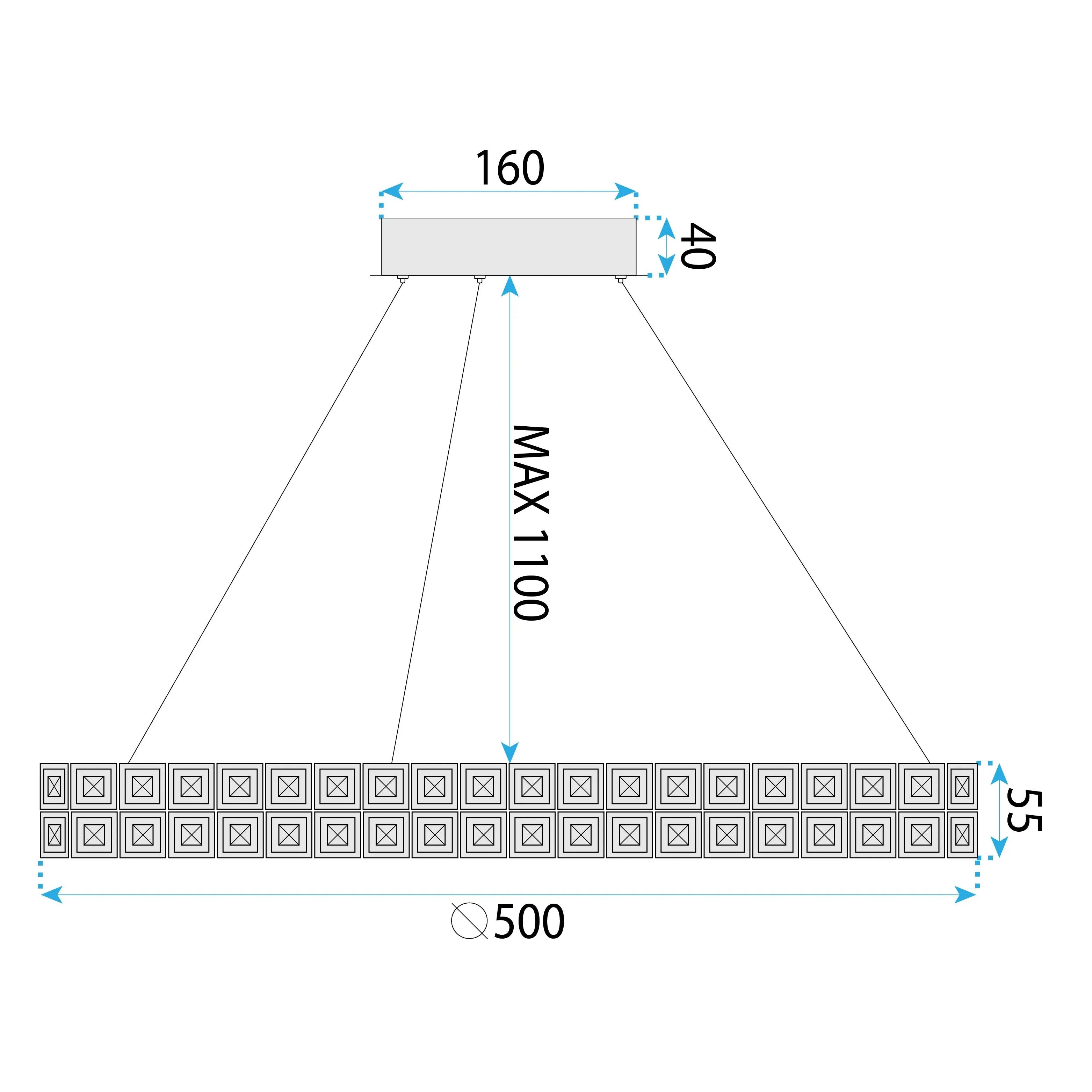 LAMPA WISZĄCA LED MS005-CP 50cm Chrom 5