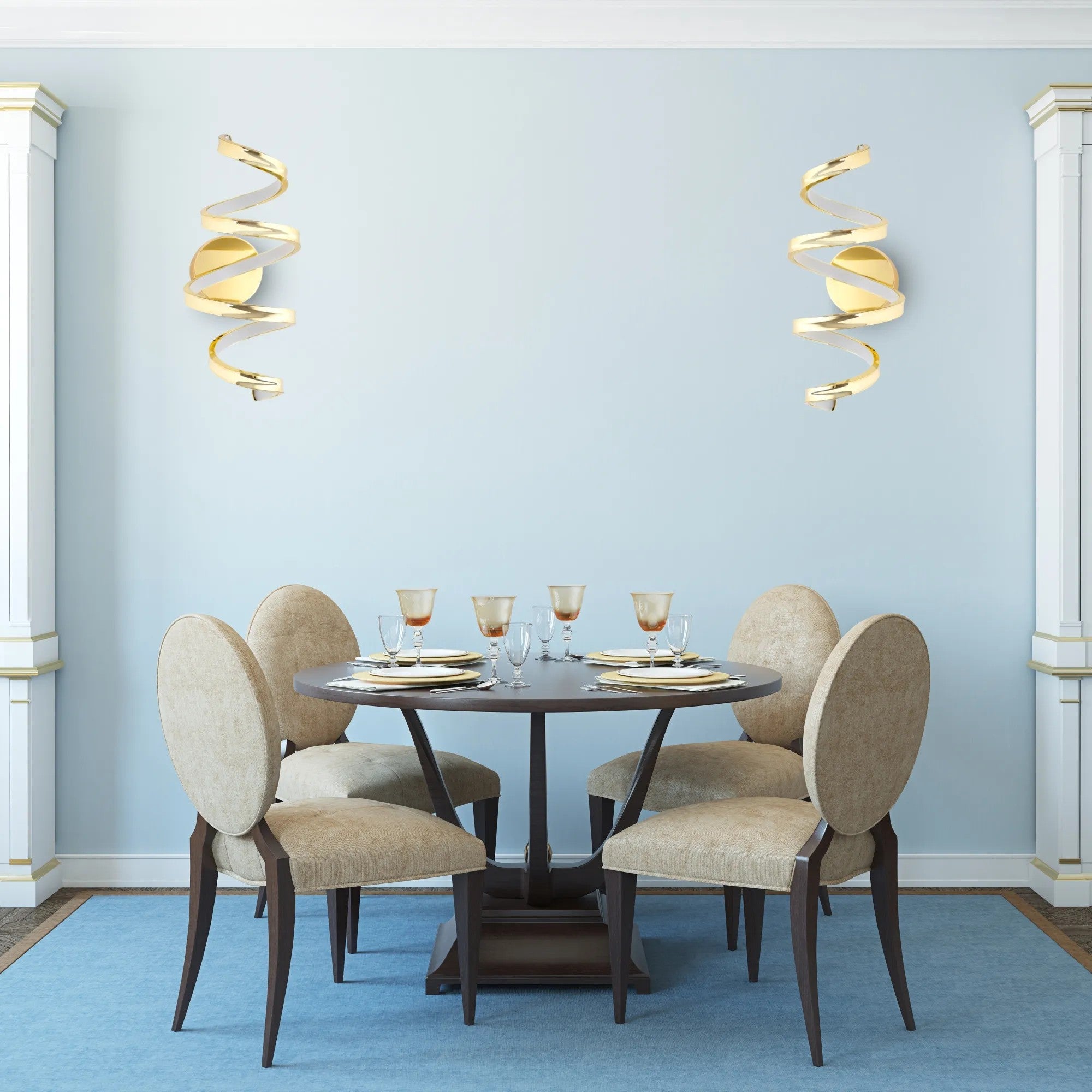 LAMPA ŚCIENNA KINKIET LED SPRING APP827-W Złota 5
