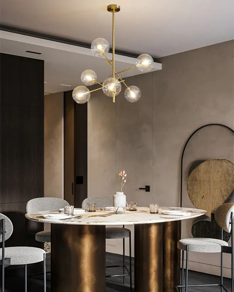 Lampa Wisząca Szklane Kule 6 Szt APP919-6CP Złota 5