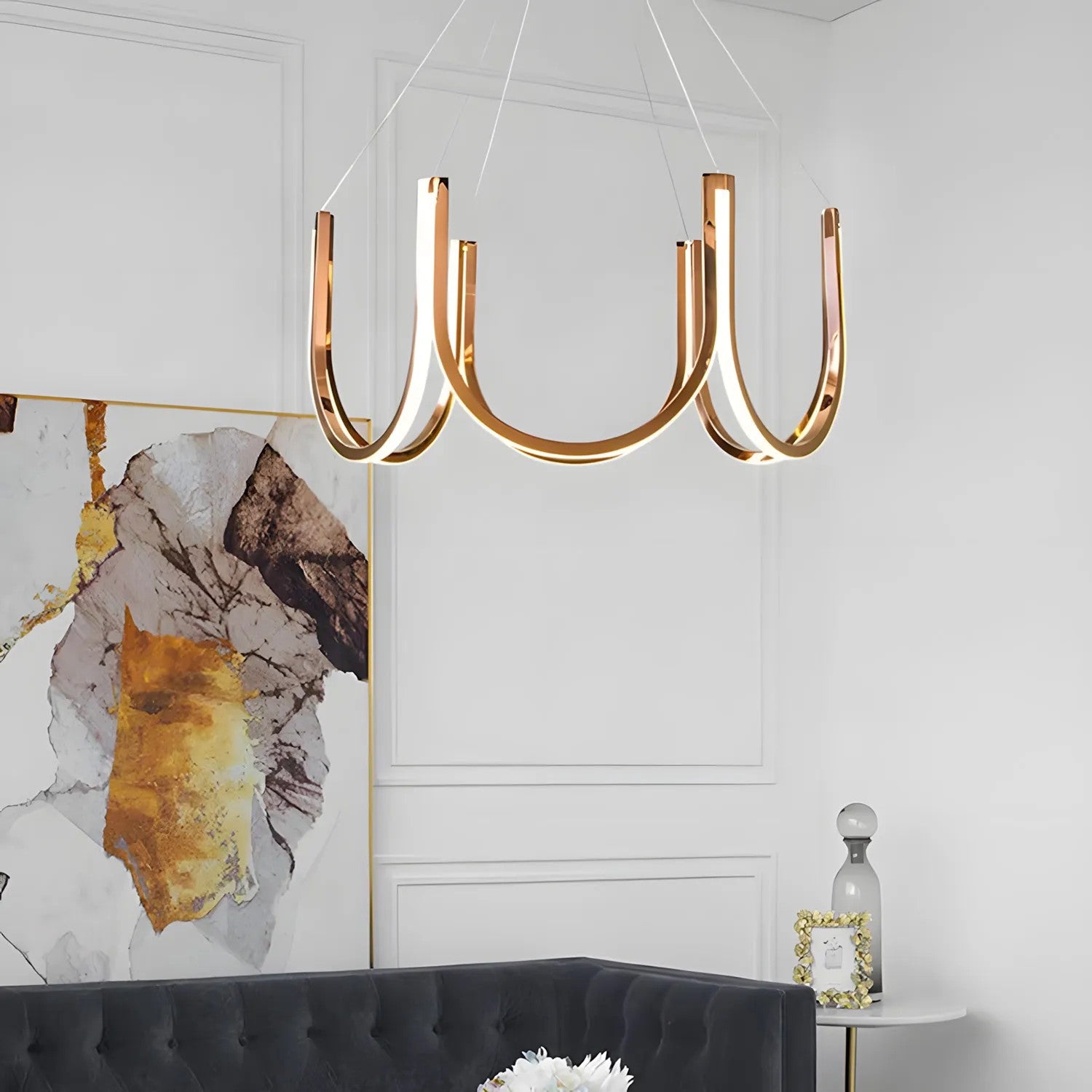 LAMPA WISZĄCA LED APP1749-CP Złota 5