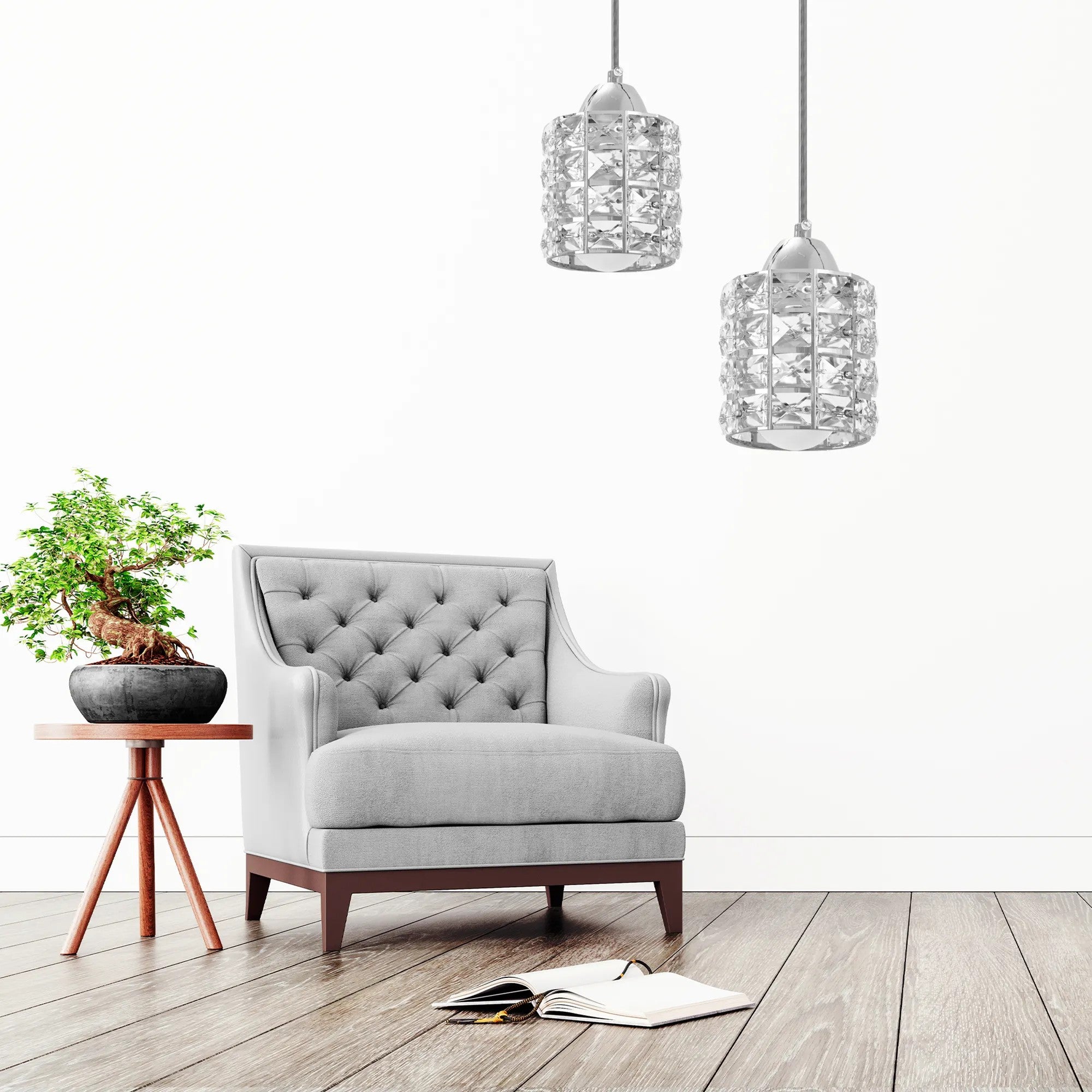 Lampa Sufitowa Kryształ APP727-1CP Srebrna 5