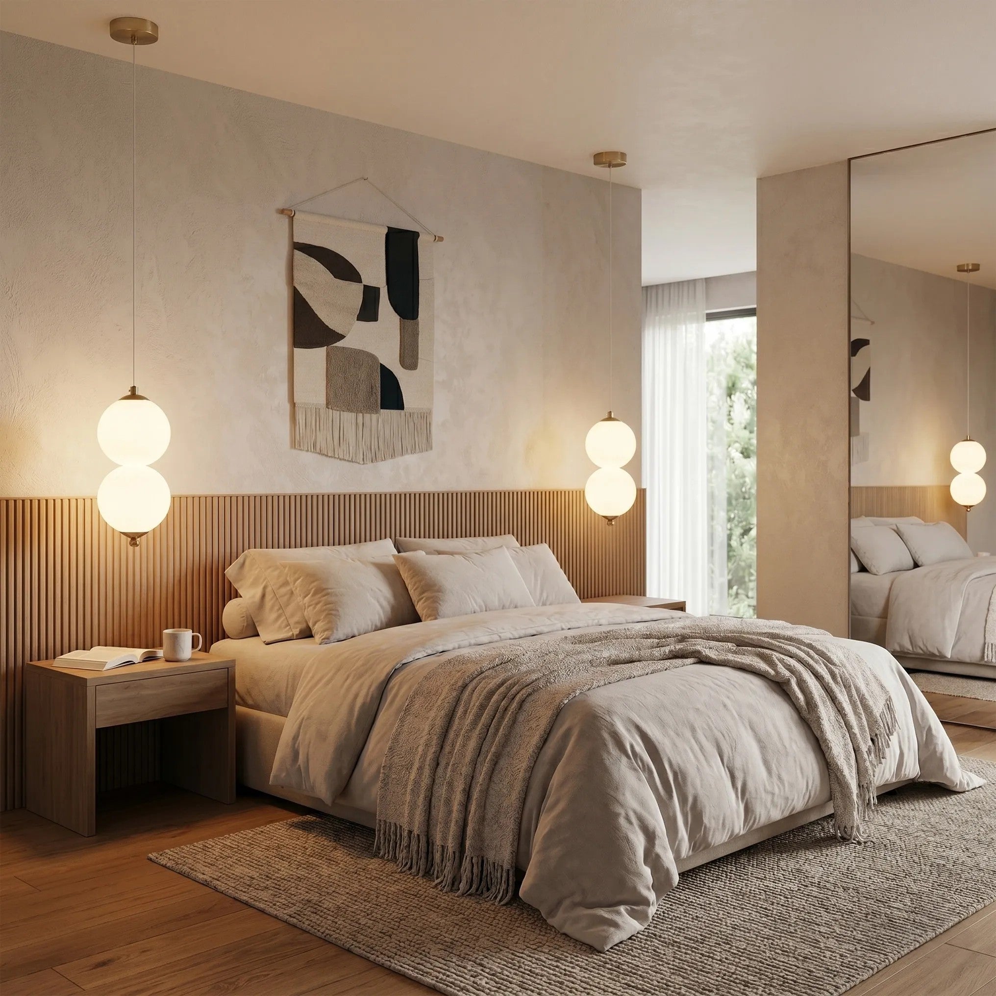 Lampa Sufitowa Wisząca LED LHJ117-2CP Złota Szczotkowana 5