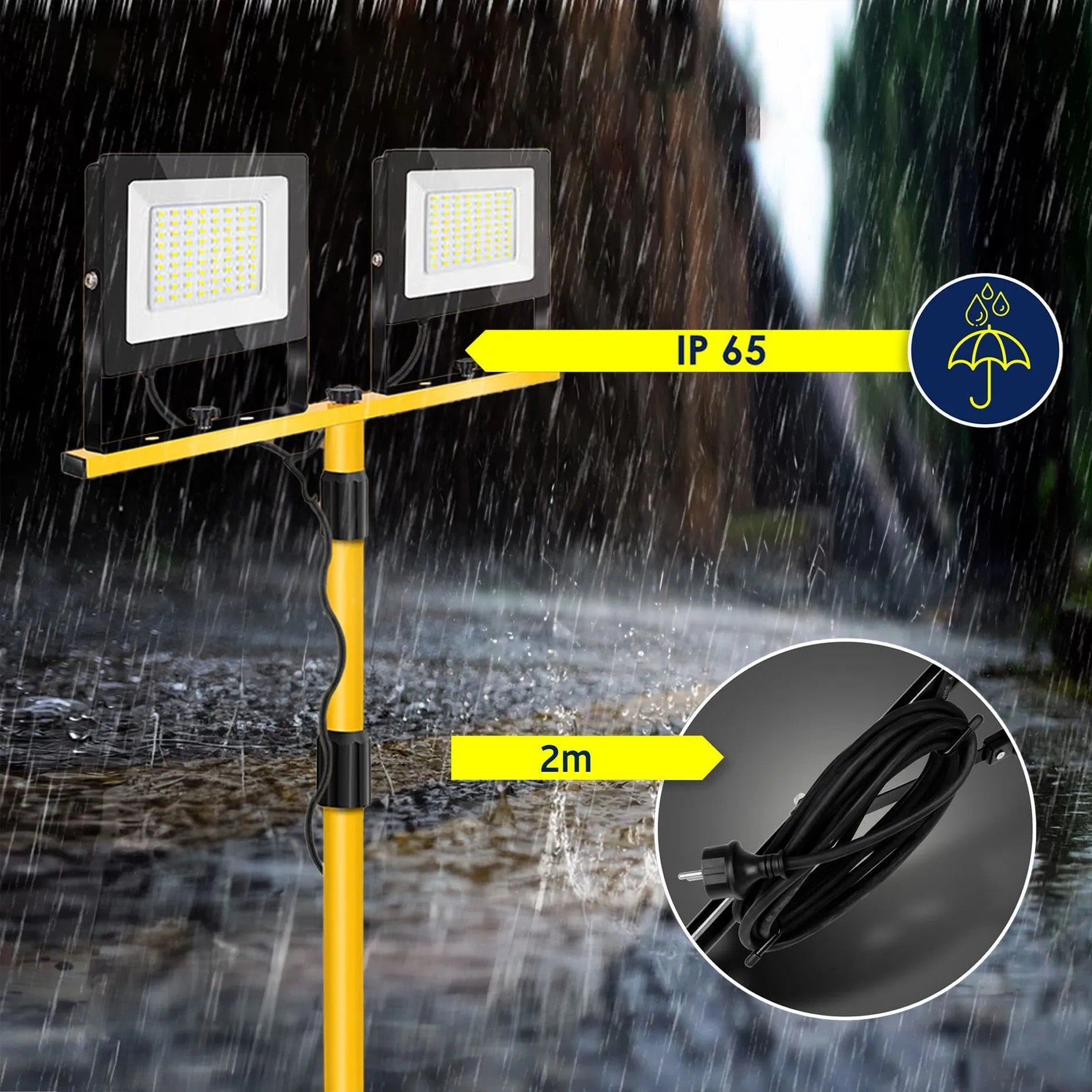 Halogen LED Budowlany Na Statywie 2x30W RSL001-30N 5