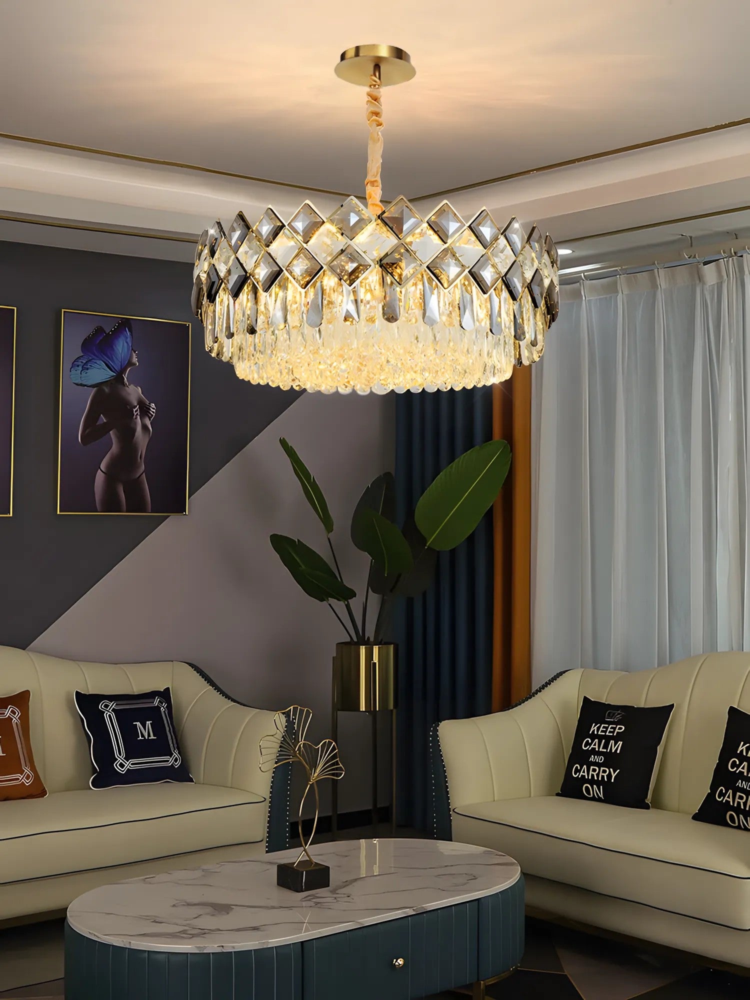 Lampa Kryształowa Wisząca APP1540-8CP60 Gold 5