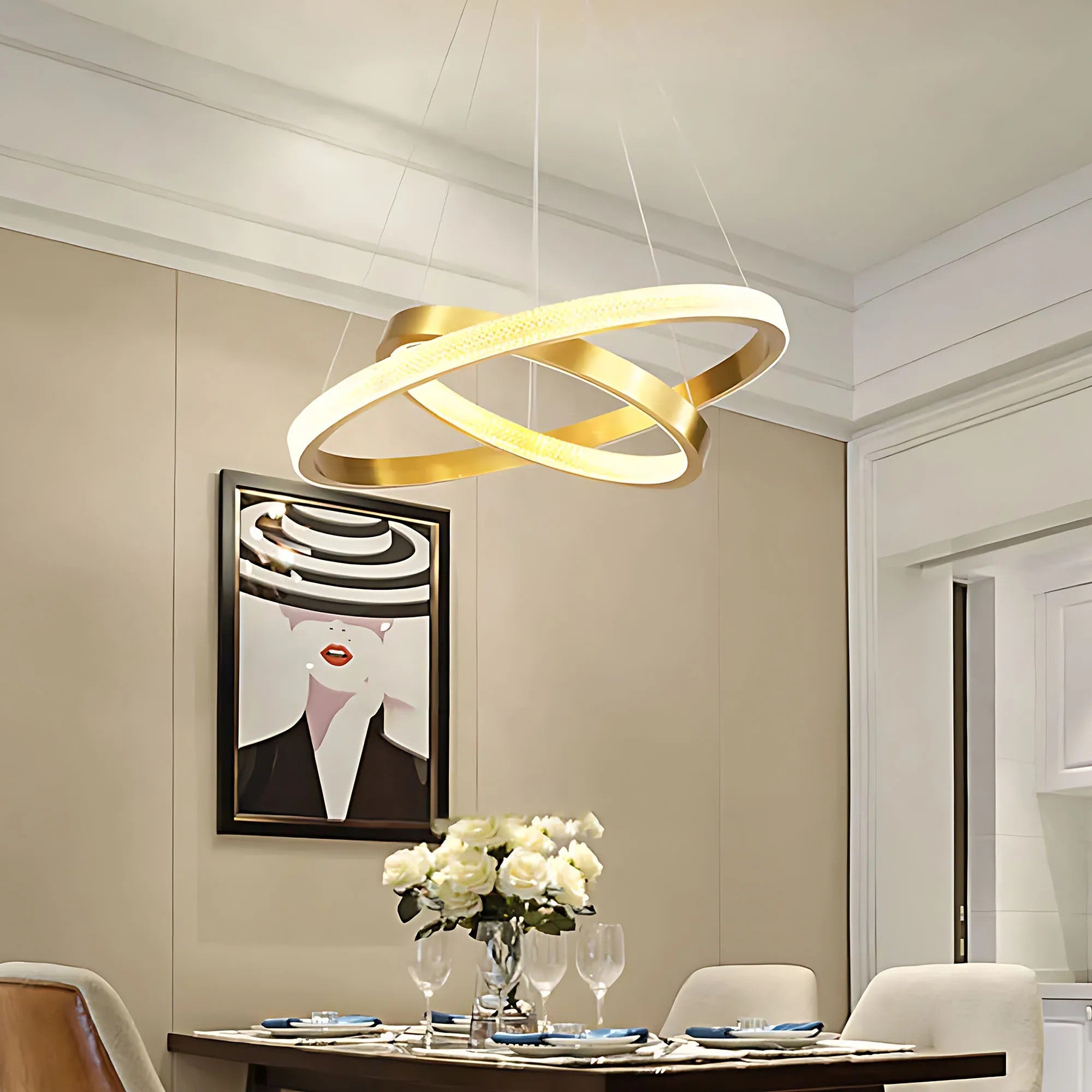 LAMPA SUFITOWA WISZĄCA LED APP1772-CP Złoto Szczotkowane 5