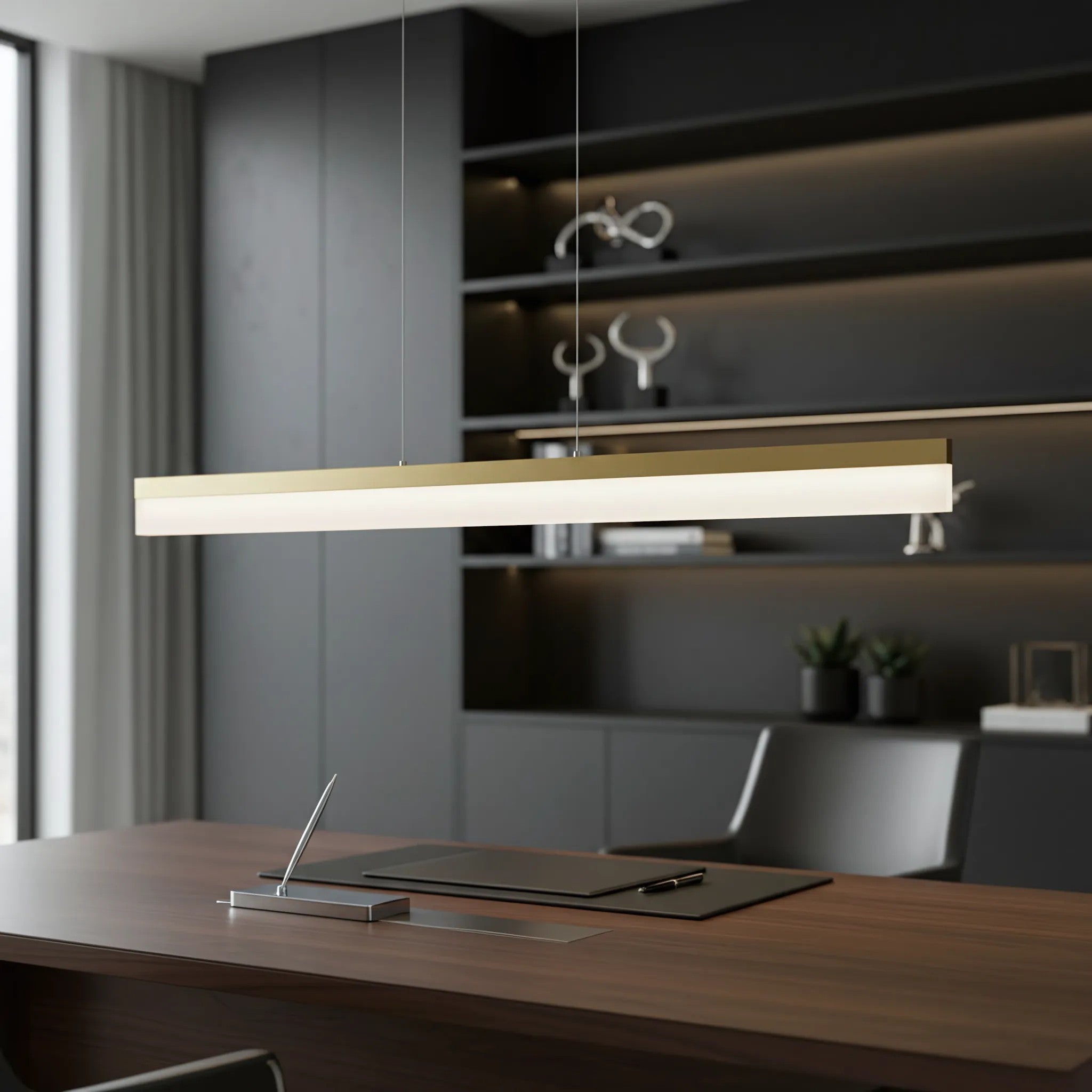 Lampa Wisząca LED APP1694-CP 120 Cm Złota Szczotkowana 5