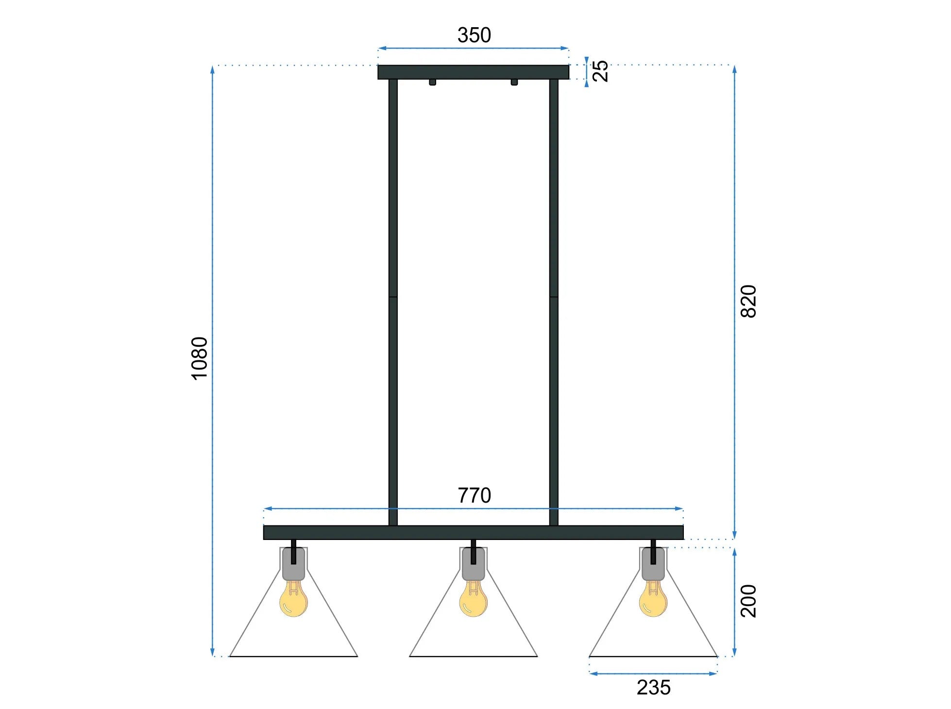 LAMPA SUFITOWA SZKLANA METALOWA APP318-3CP 5