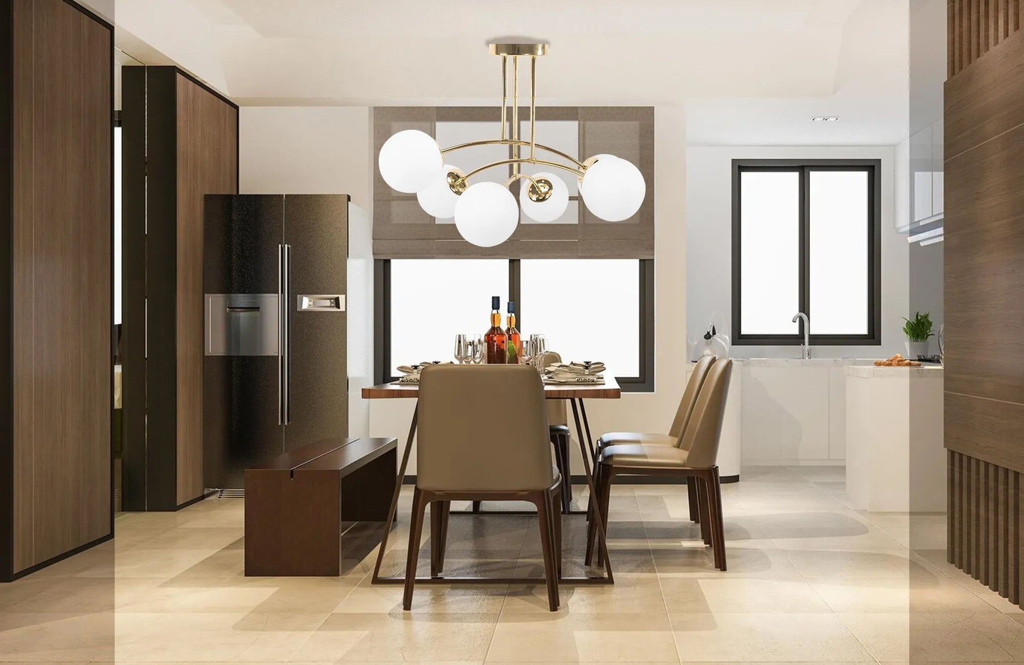 LAMPA WISZĄCA SUFITOWA ZŁOTA APP1577-6C 5