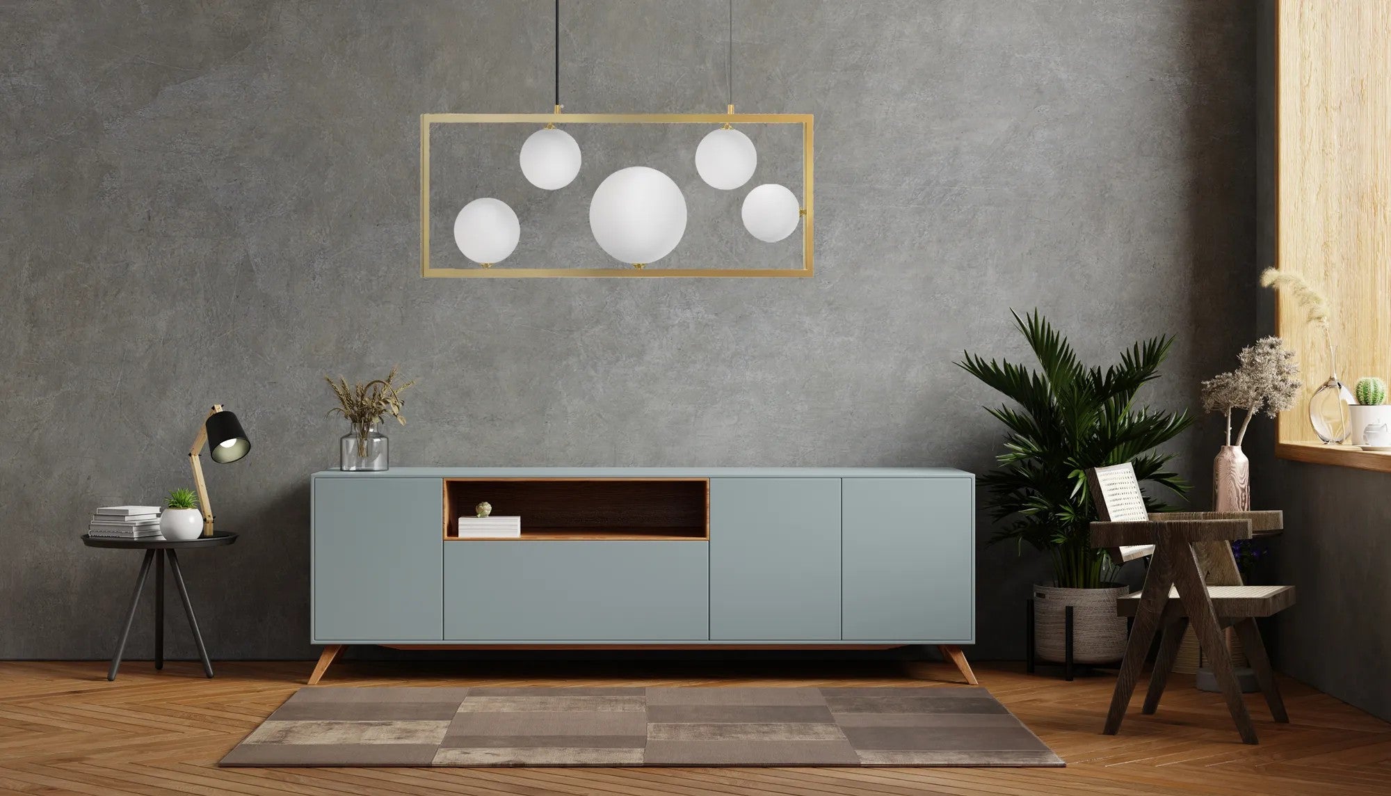 Lampa Wisząca APP1020-5CP Złota 5