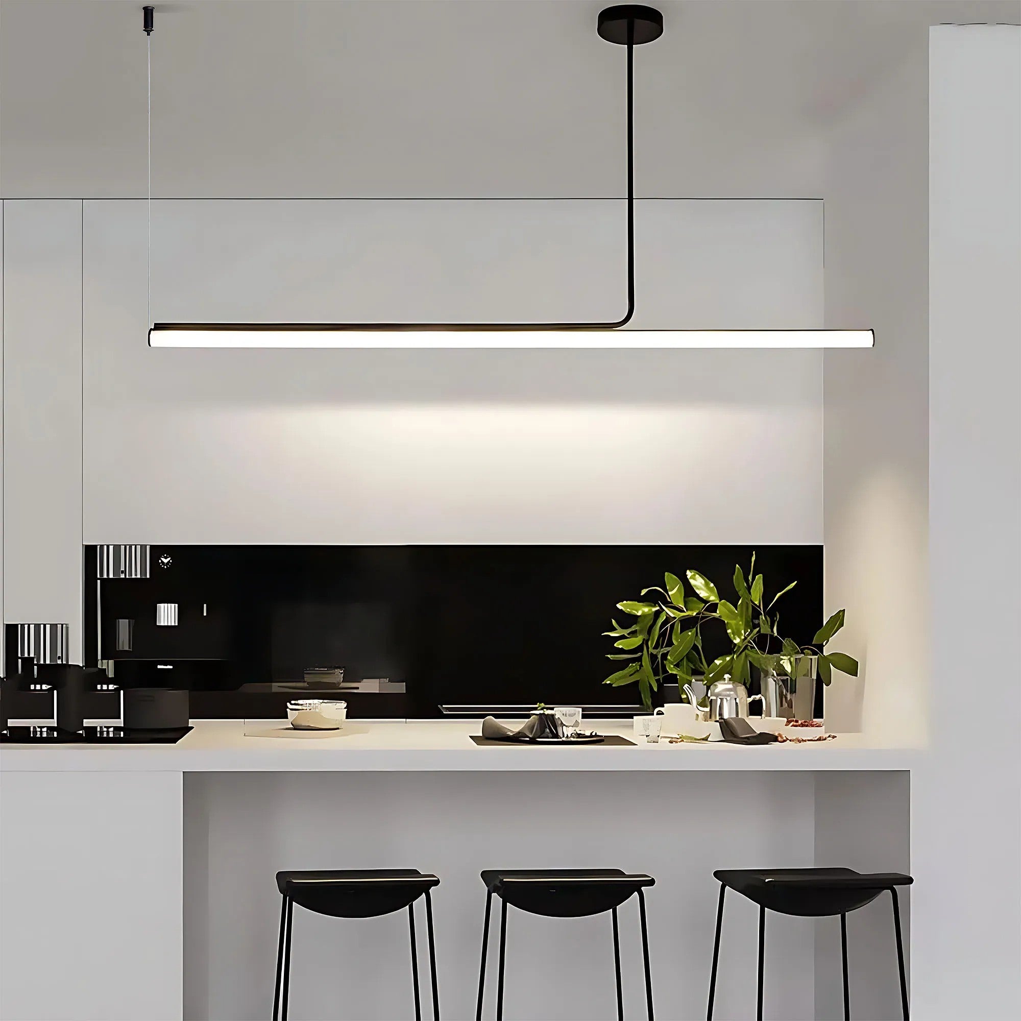 LAMPA SUFITOWA WISZĄCA LED APP1660-CP Black 140cm 5