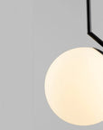 Lampa Sufitowa Wisząca Szklana Kula G107-1W Czarna Biała 5