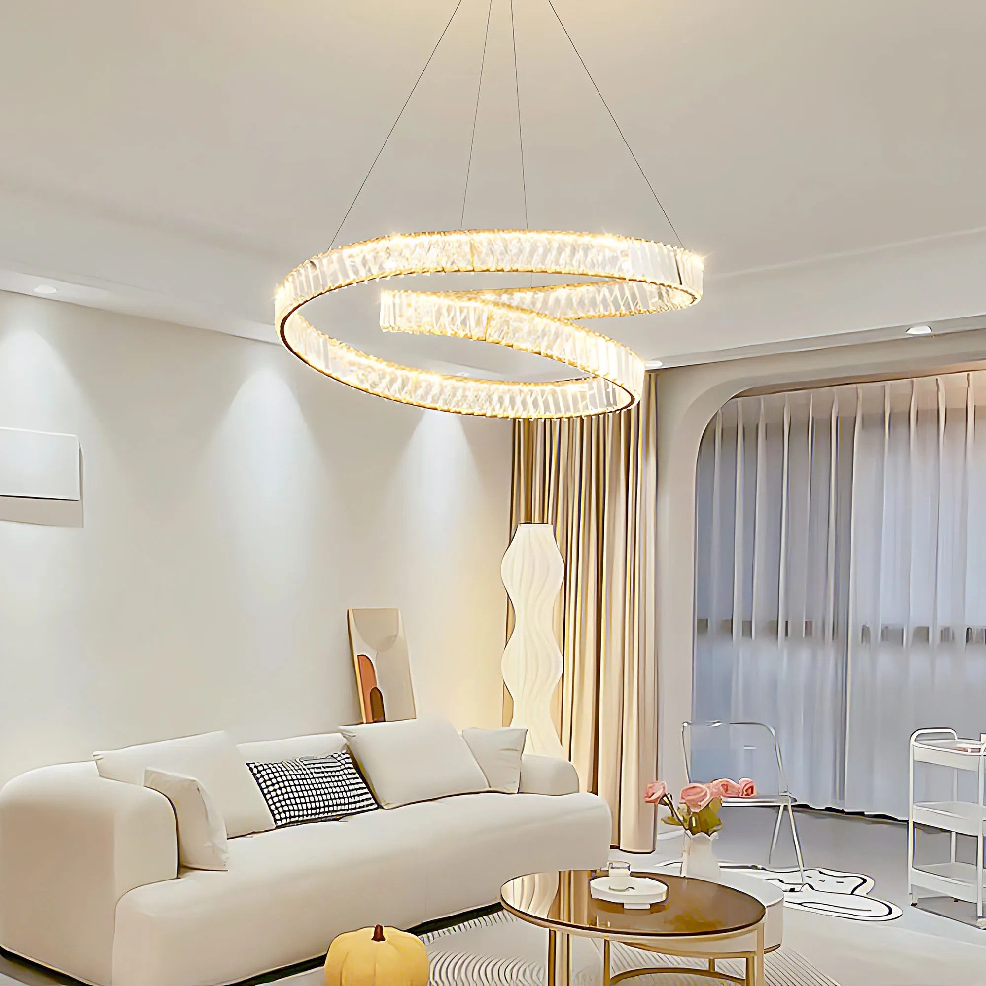LAMPA SUFITOWA WISZĄCA LED APP1767-CP ZŁOTA 5