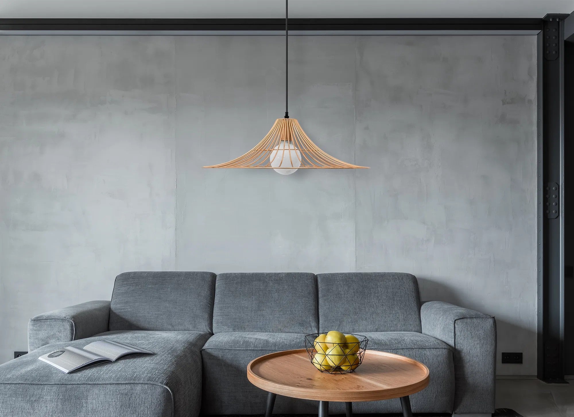 Lampa Sufitowa Wisząca Płaska Okrągła Loft APP483-1CP Różowe Złoto 5