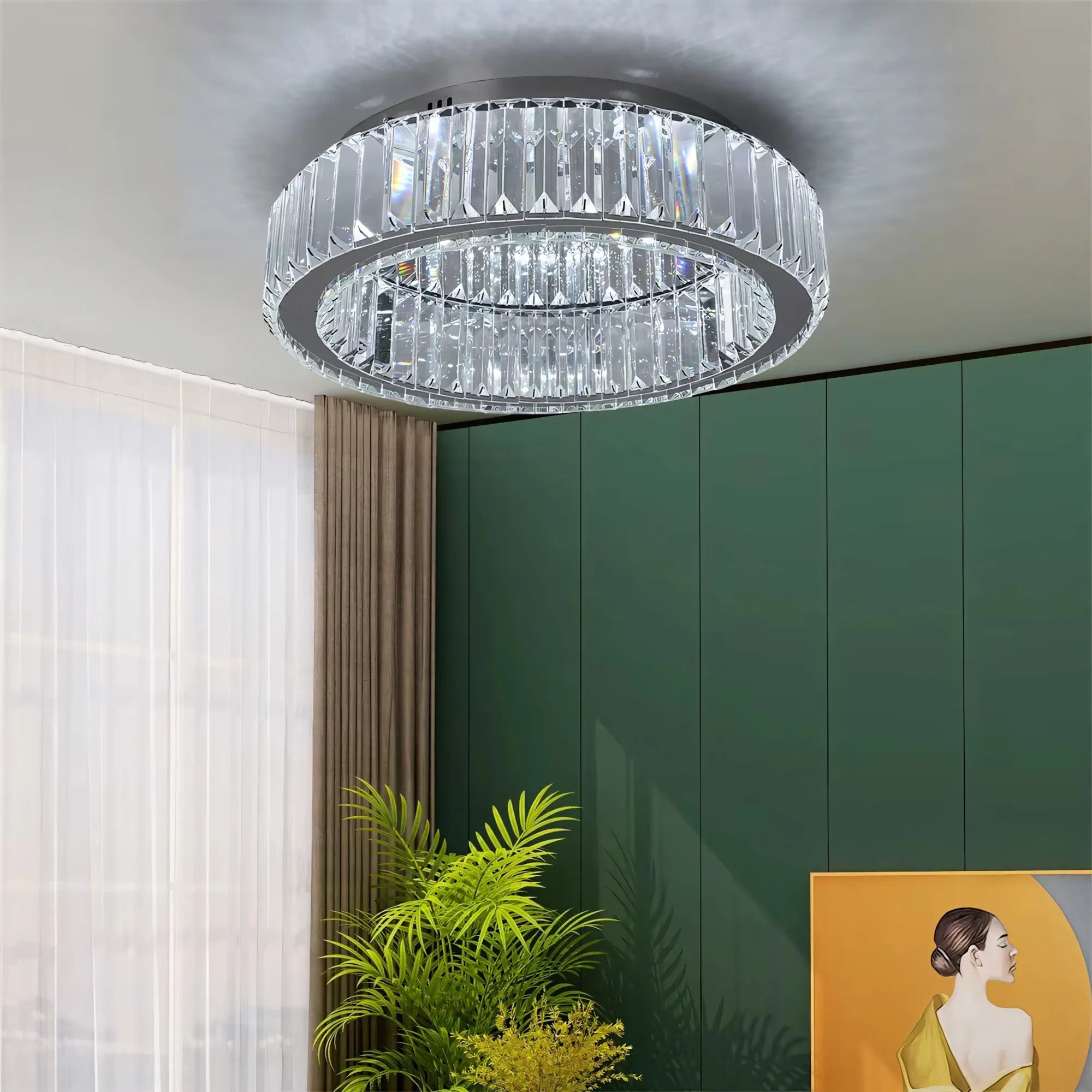 LAMPA KRYSZTAŁOWA PLAFON APP1742-C 40 Cm CHROM 5