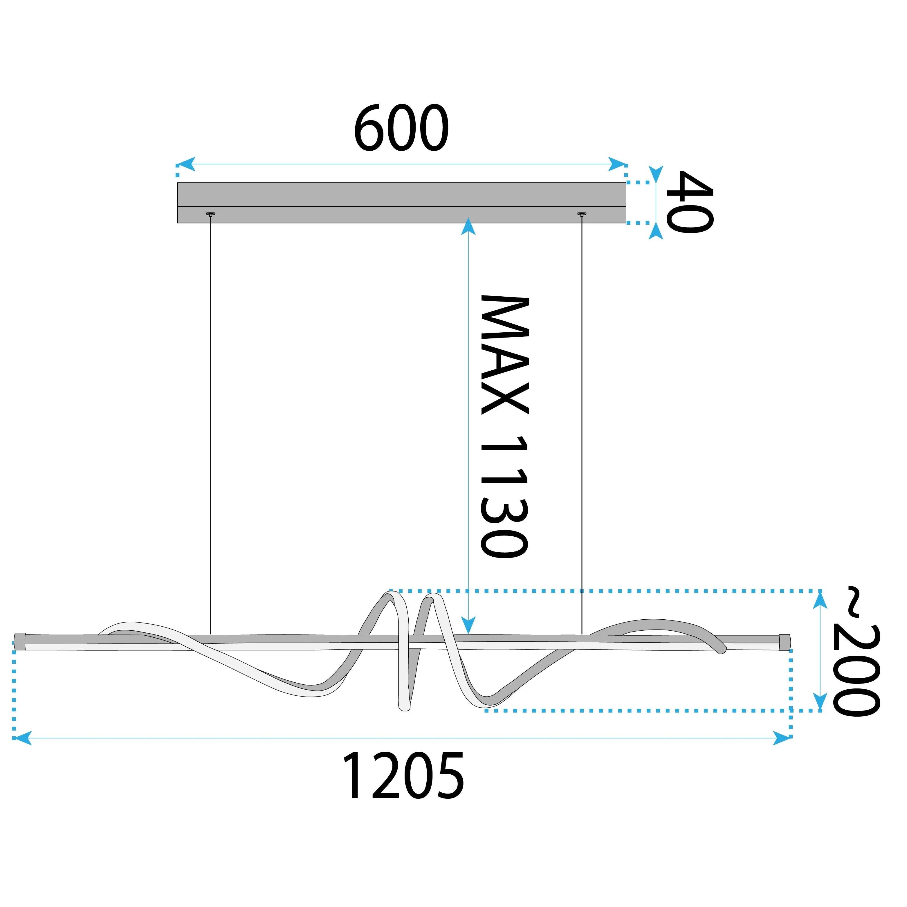 LAMPA SUFITOWA WISZĄCA LED LHJ024-CP 120 Cm ZŁOTA 5