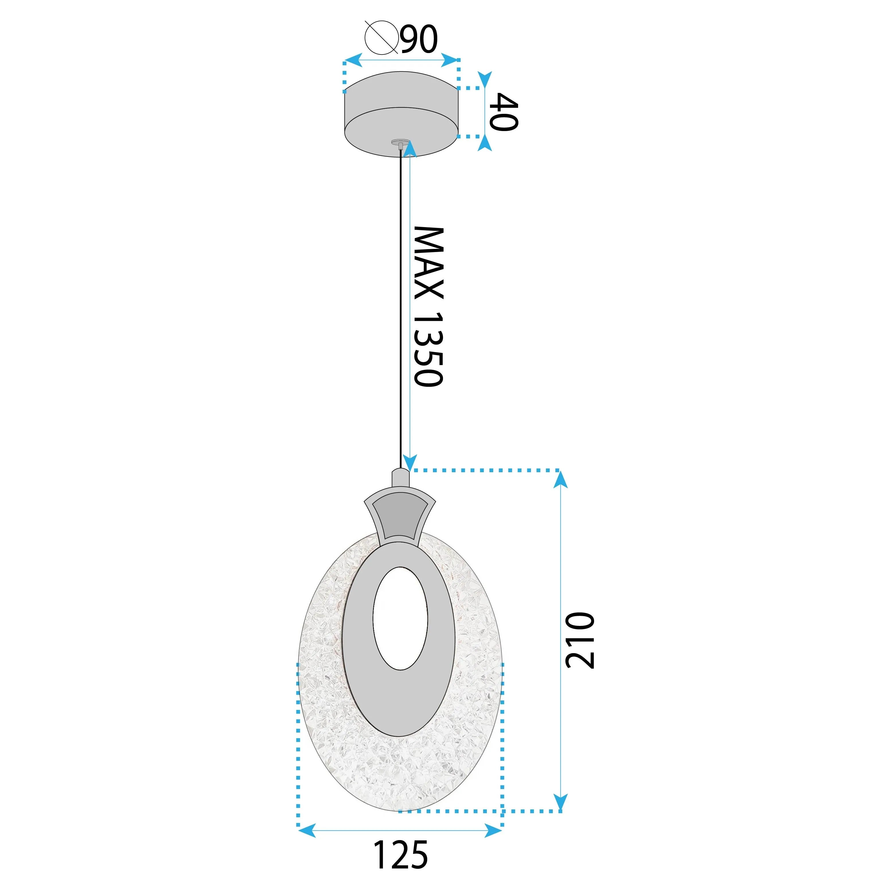 LAMPA WISZĄCA KRYSZTAŁOWA LED LHJ109-1CP JASNE RÓŻOWE ZŁOTO 5