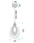 LAMPA WISZĄCA KRYSZTAŁOWA LED LHJ109-1CP JASNE RÓŻOWE ZŁOTO 5